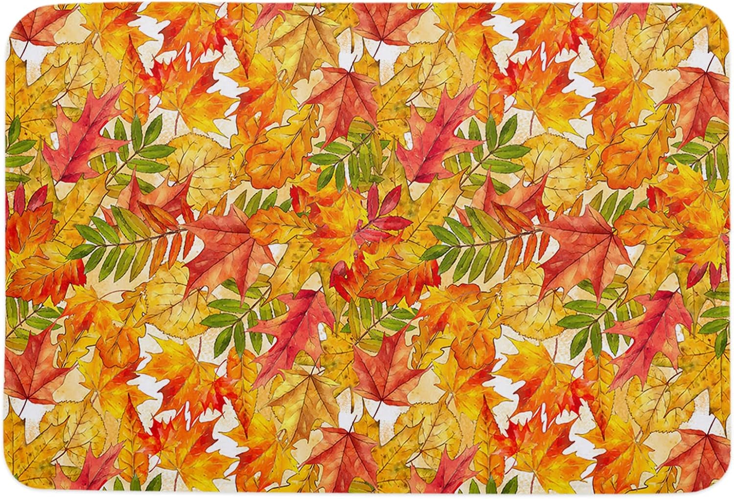 Fall Bathroom Rugs Maple Leaf Fall Bath Mat Sponge Doormat, Vintage Style Leaves Bath Mat Non Slip Washable Durable Carpet for Bathroom Kitchen,