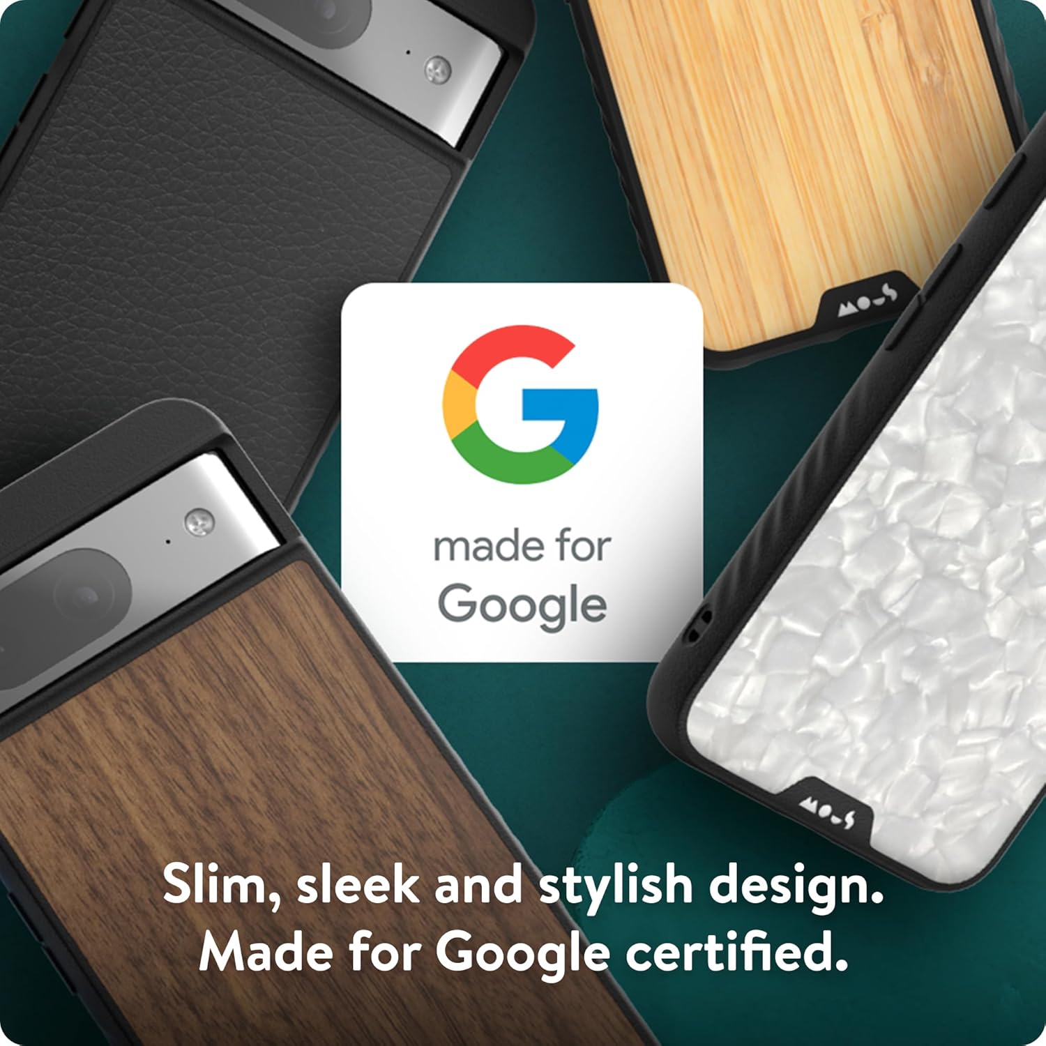 Mous Funda para Google Pixel 8 compatible con MagSafe – Limitless 5.0 – Cuero negro – Funda protectora Pixel 8 – Funda protectora para teléfono a