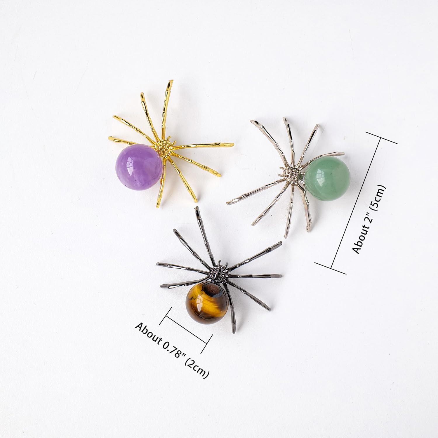 Runyangshi 1 bola de sodalita de cristal natural de 2 pulgadas, hecha a mano, estatua de araña animal, cristal curativo para decoración de