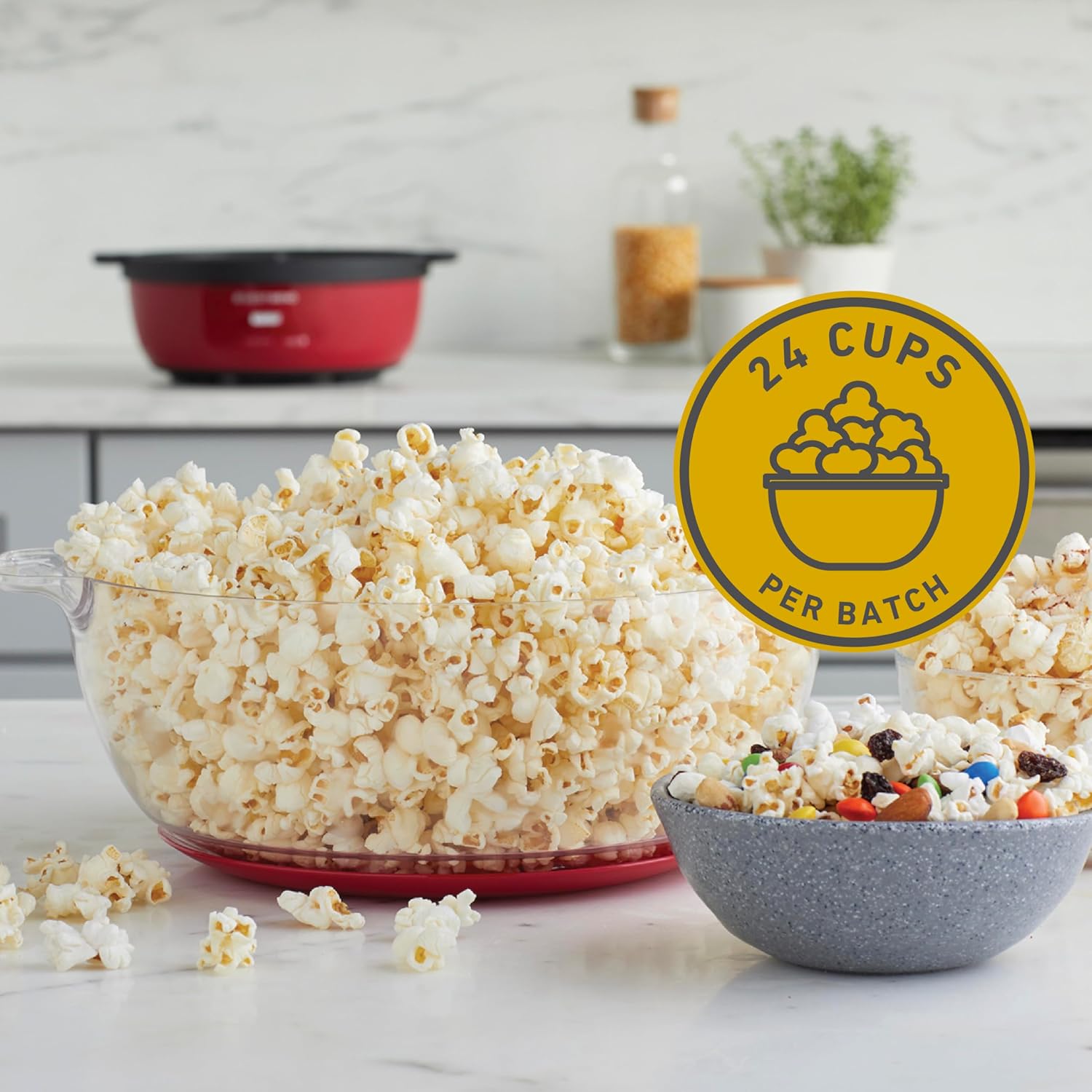 West Bend Stir Crazy – Máquina para hacer palomitas de maíz de aceite caliente, máquina para hacer palomitas de maíz con tapa grande para servir y