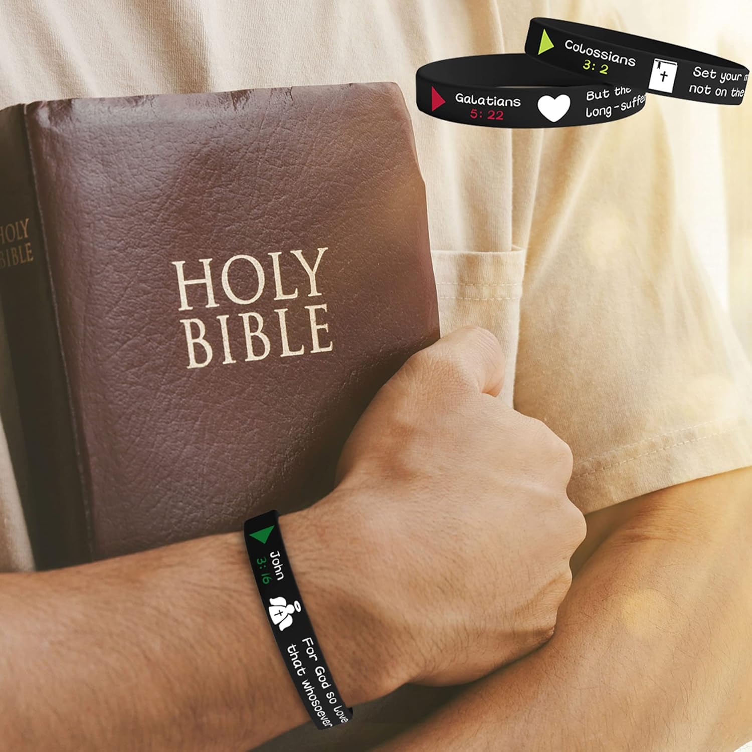 Paquete de 32 pulseras de silicona cristianas con versículo bíblico, pulsera religiosa de silicona, fortaleza, fe, esperanza, fe, hombres, mujeres,