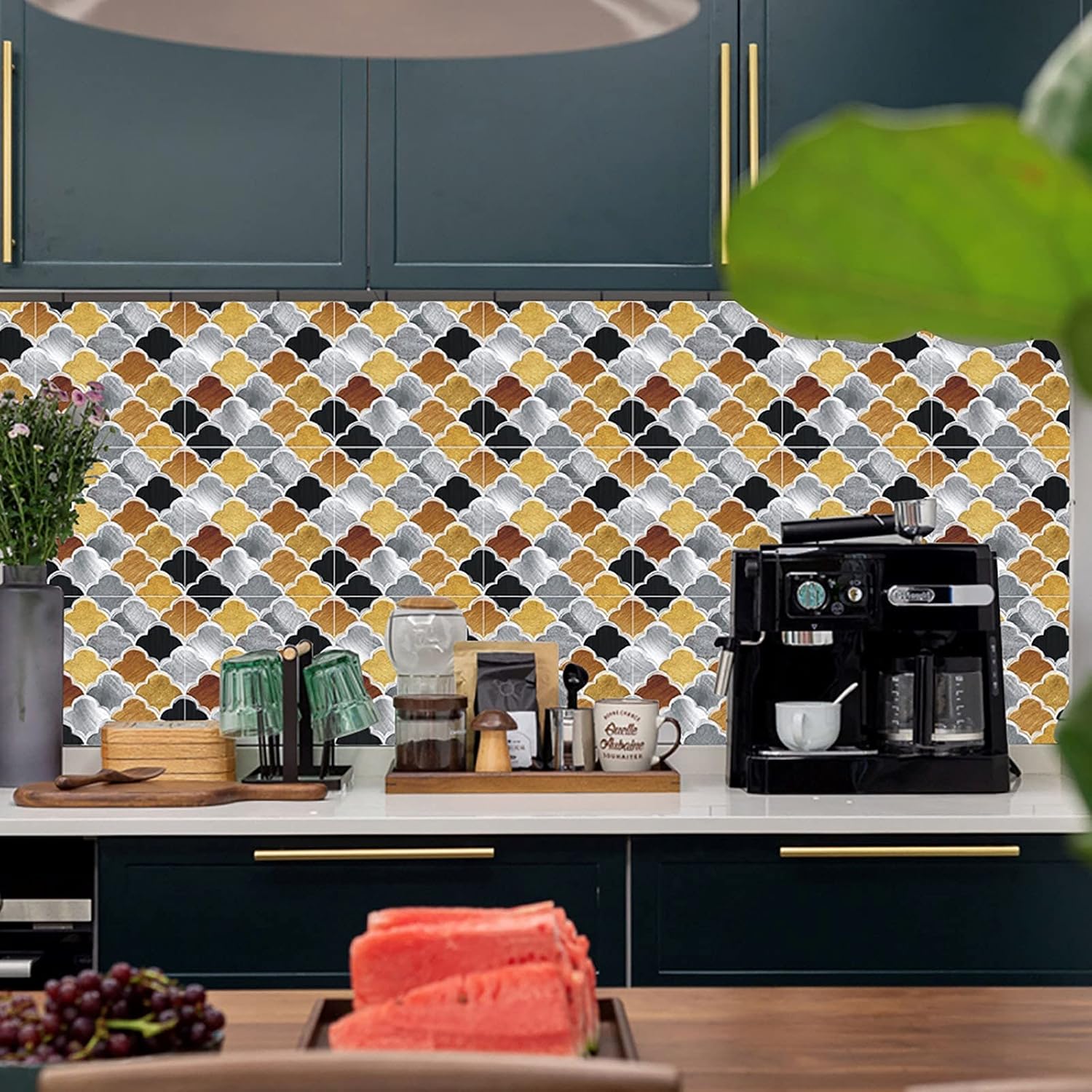 5 azulejos autoadhesivos de ladrillo para cocina, despegar y pegar, azulejos autoadhesivos 3D para salpicaduras de cocina, azulejos autoadhesivos 3D