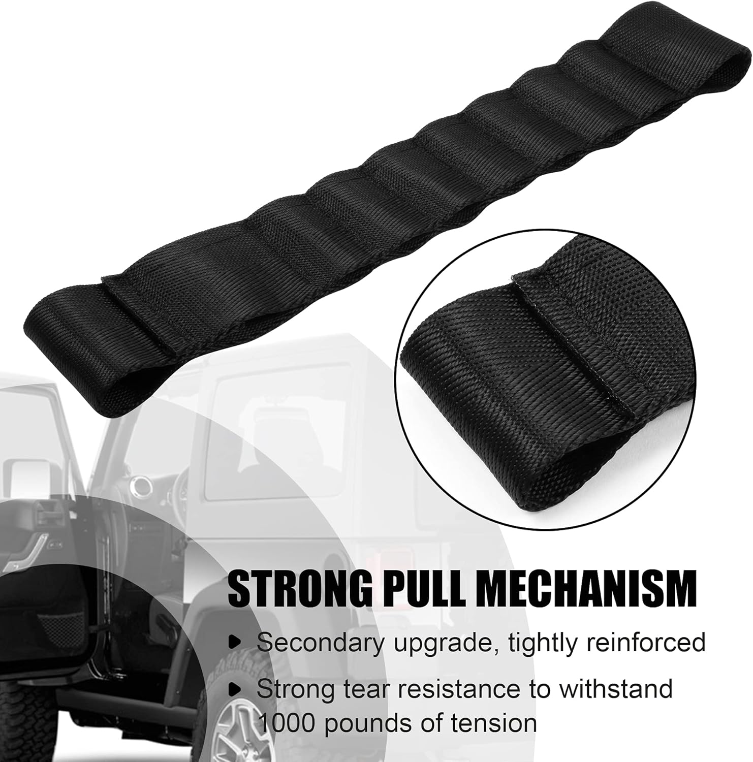 VOFONO 2 correas de repuesto de nailon para puertas de automóvil, resistentes, resistentes, ajustables, limitantes, de carga, 1000 libras, ajuste