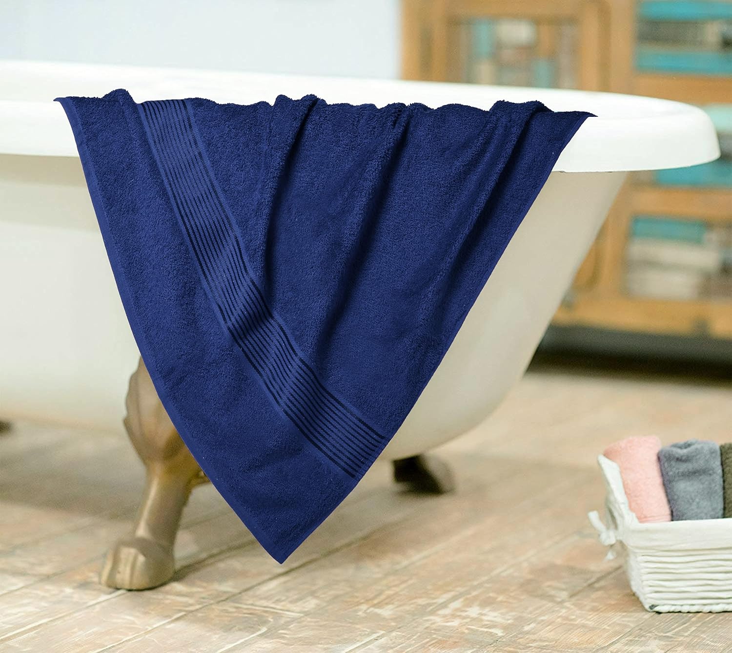 Belizzi Home Juego de 2 toallas de baño de algodón de gran tamaño de 28 x 55 pulgadas, toallas de baño grandes, ultra absorbentes, compactas, de
