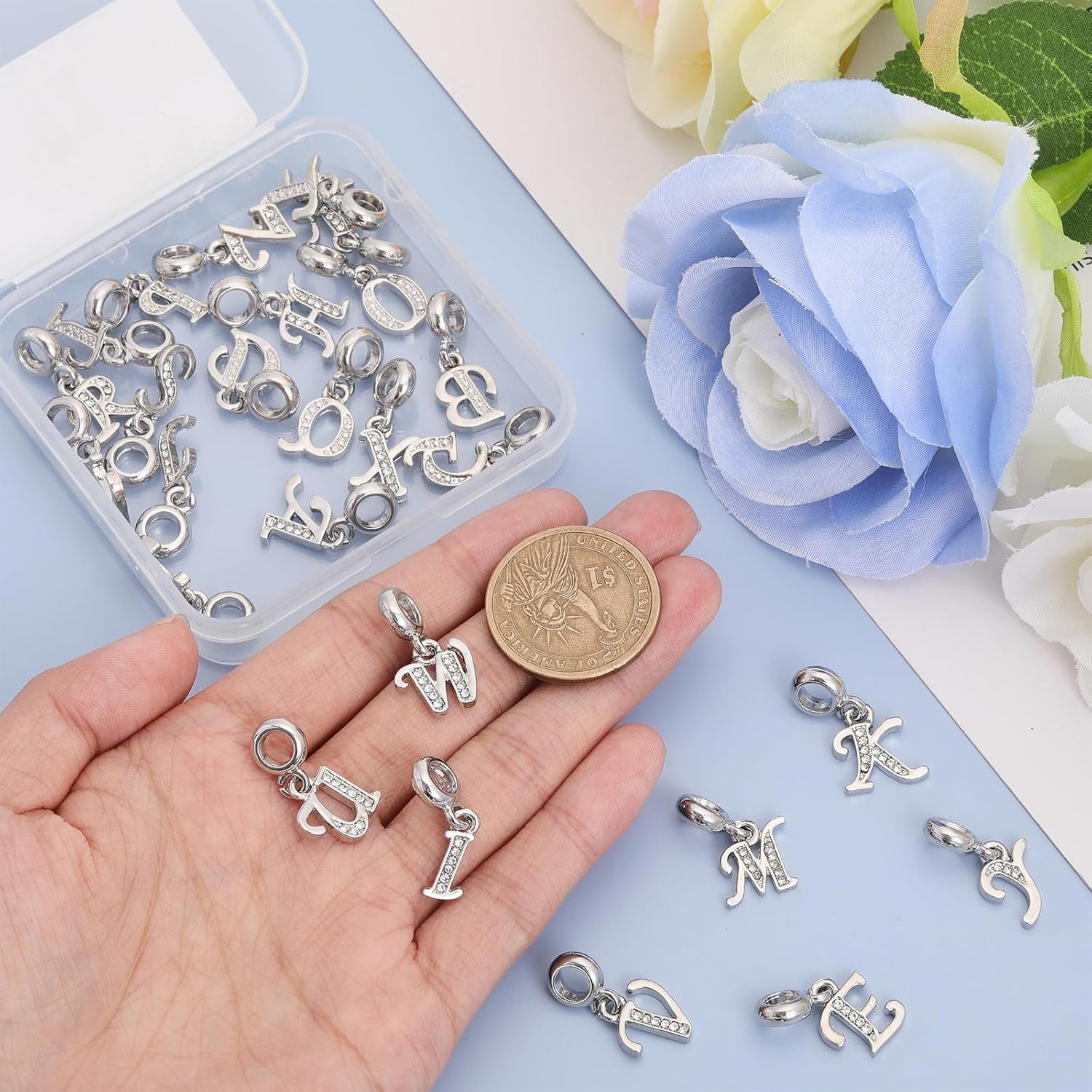 CHGCRAFT Cuentas espaciadoras colgantes de aleación europeas colgantes de plata antigua para cadena de serpiente europea, pulsera y fabricación de