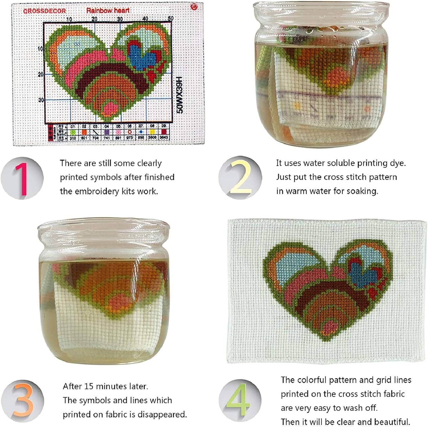Dimensean Kits de punto de cruz estampados, gama completa de patrones de bordado, kits de iniciación para principiantes, adultos o niños, kits de