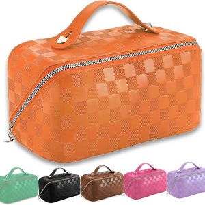 GUZINC Bolsa de maquillaje de viaje para mujer, Naranja, Vida cotidiana GUZINC Bolsa de maquillaje de viaje para mujer, Naranja, Vida cotidiana
