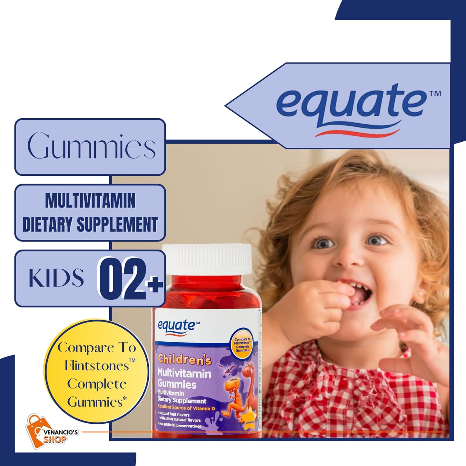 Equate Children – Gomitas multivitamínicas completas, masticables para niños, con vitaminas y minerales, comparadas con las gomitas completas de