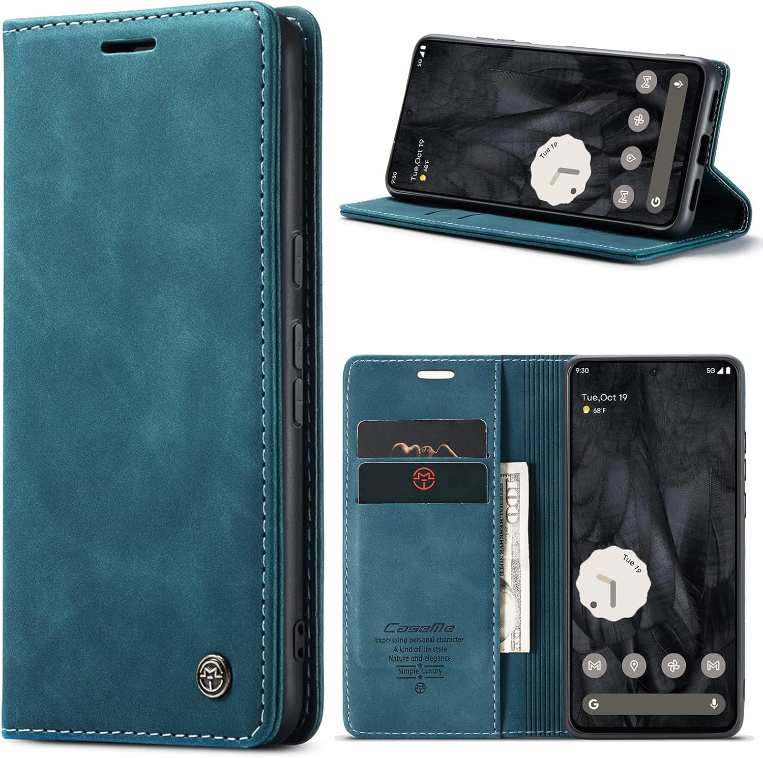 Funda tipo cartera para Google Pixel 8 Pro 5G, a prueba de golpes, con ranuras para tarjetas, soporte invisible para Google Pixel 8 Pro 5G (2023)