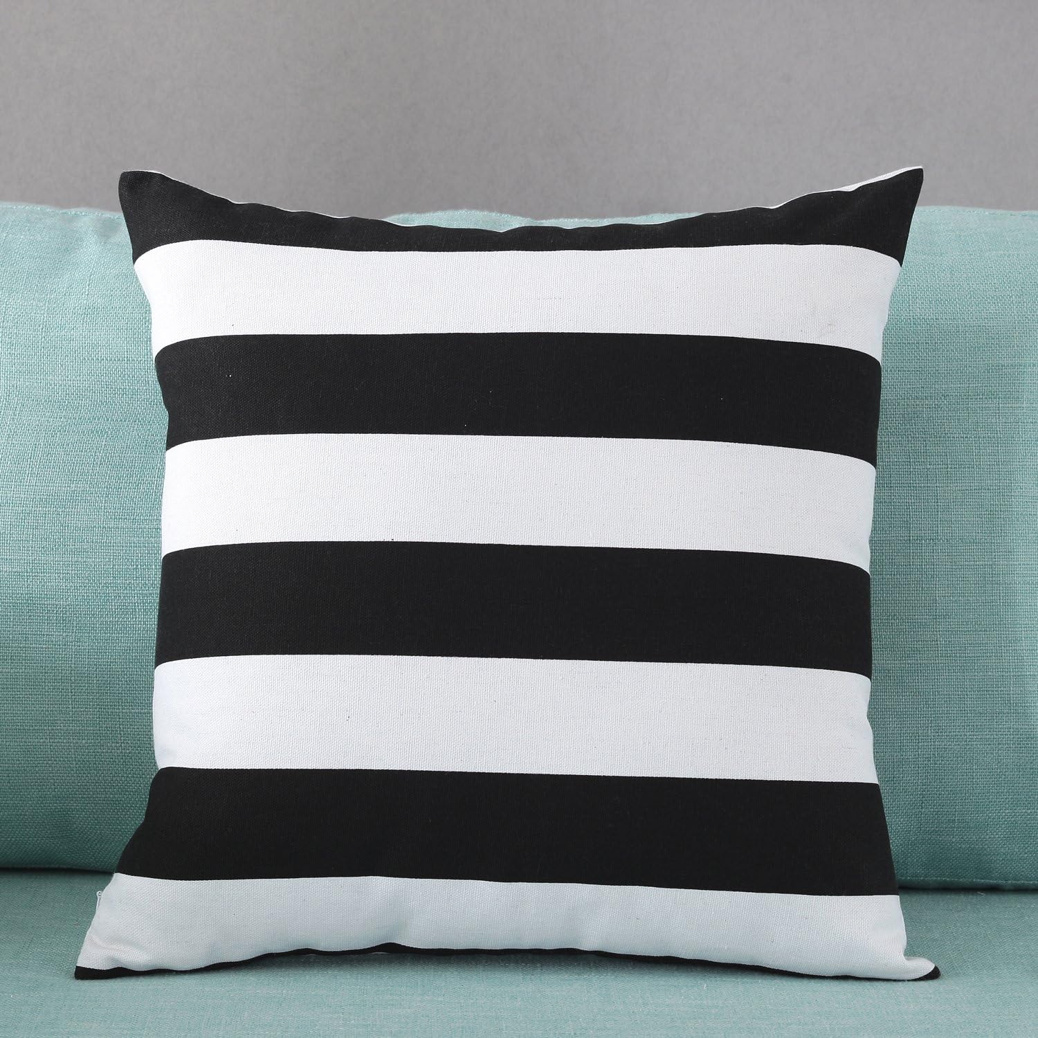 Hogar decorativa algodón lienzo cuadrada funda de almohada funda de cojín rayas cremallera oculta varios colores.