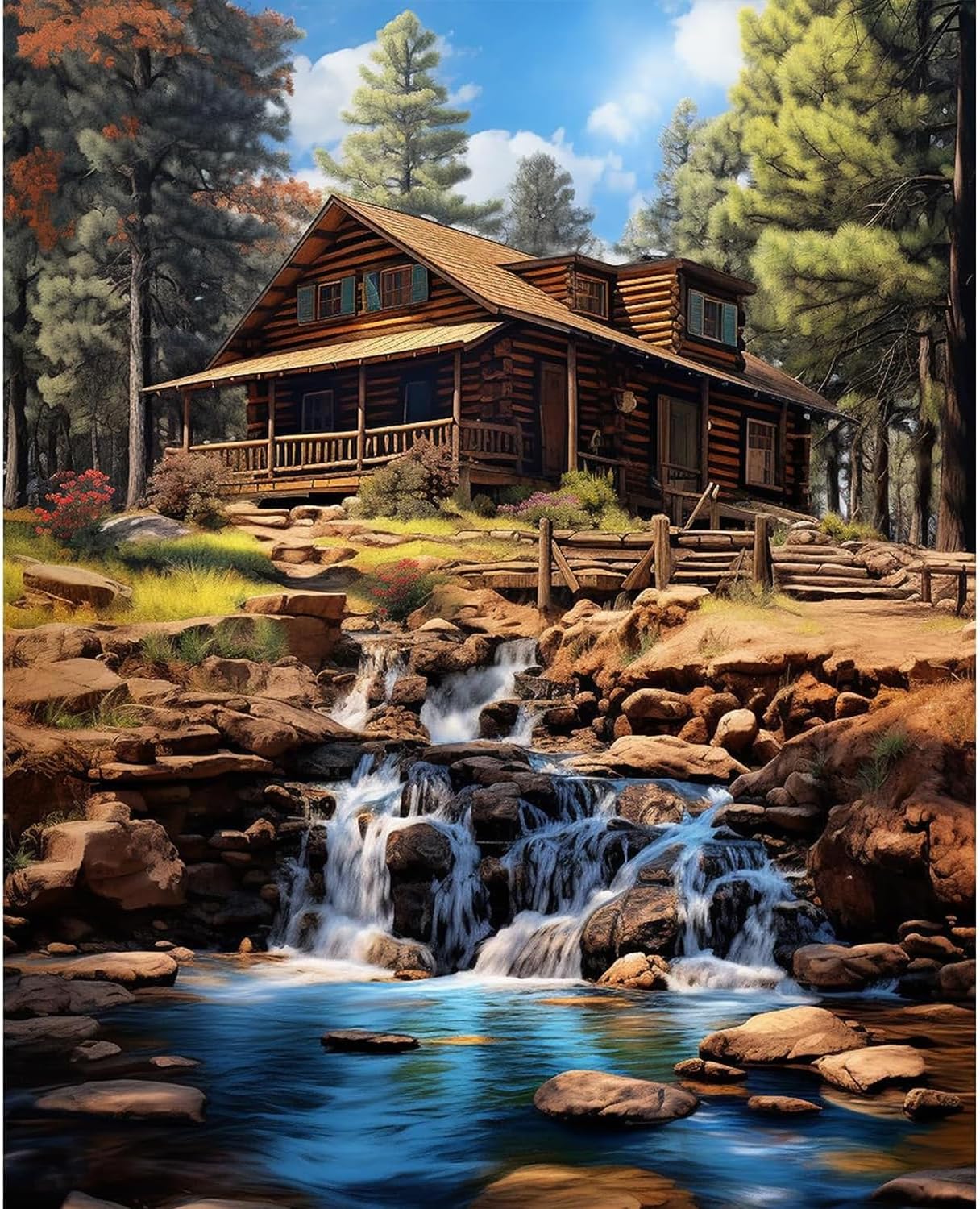EIBEILI Pintura por números para adultos DIY paisaje natural pintura por números kits de pintura en lienzo para niños principiantes kits de pintura