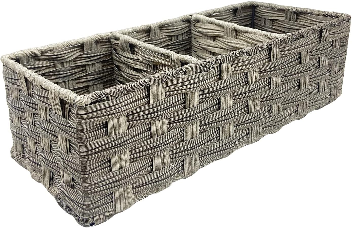 Bandeja de papel higiénico de 3 secciones, cestas de almacenamiento impermeables para tanque de inodoro, decoración rústica de baño, organizador de