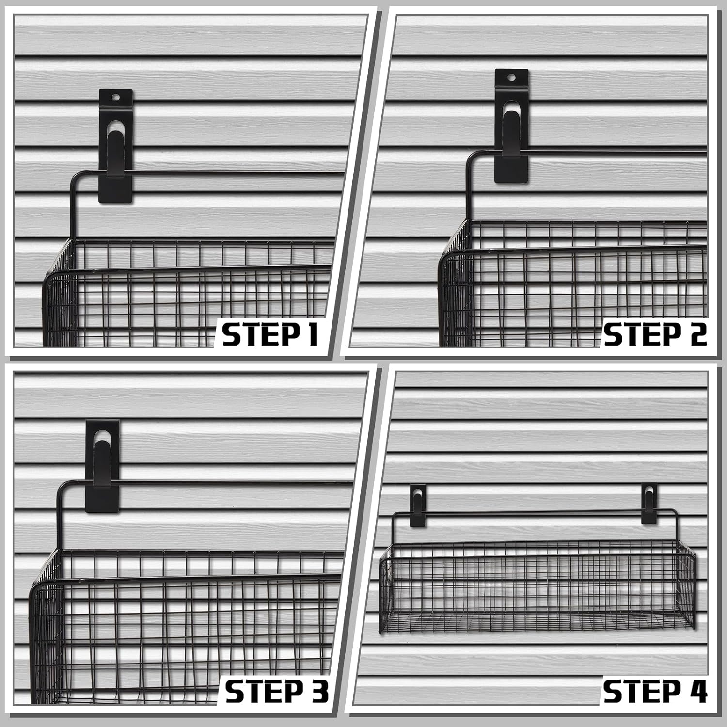 Uiifan Slatwall – Juego de accesorios de metal para colgar con gancho para placa de metal, 10 unidades, gancho de alambre ventilado para paneles de
