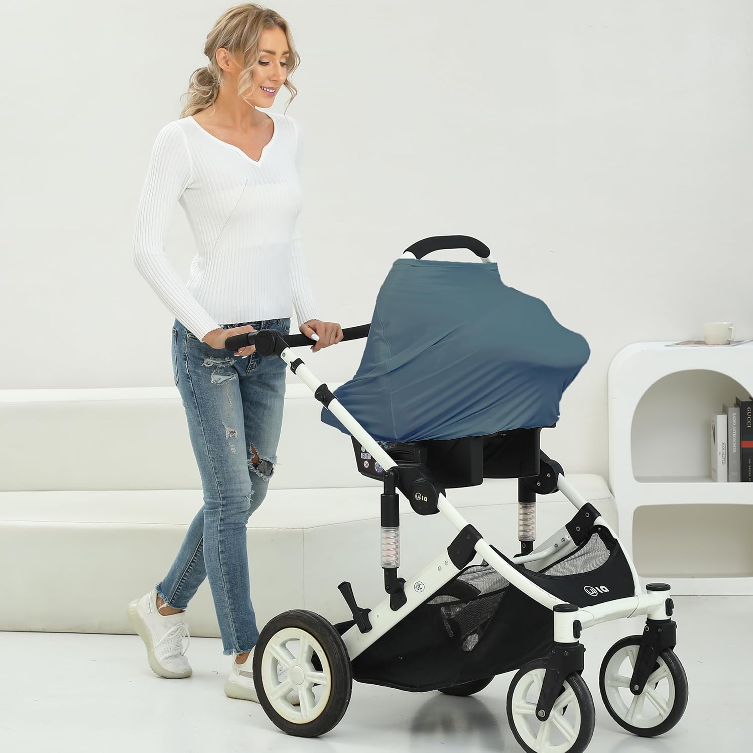 Funda de asiento de automóvil transpirable para bebés, funda de lactancia de rayón suave multiusos para lactancia, toldo de asiento de automóvil