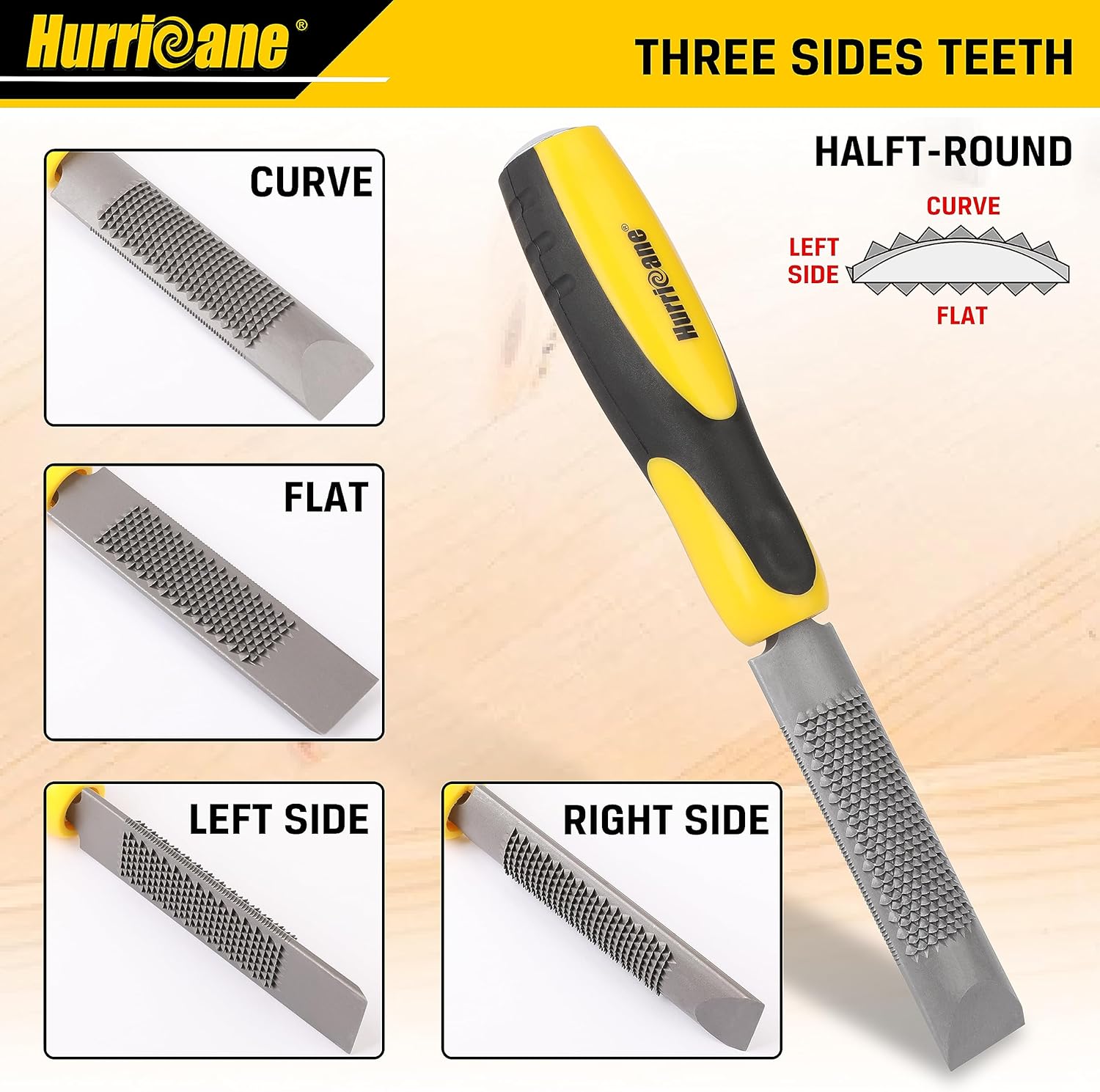 Juego de 4 cinceles de madera, cincel de madera de PVC de alto impacto, con cincel de madera de combinación de 3 piezas y juego de limas de madera