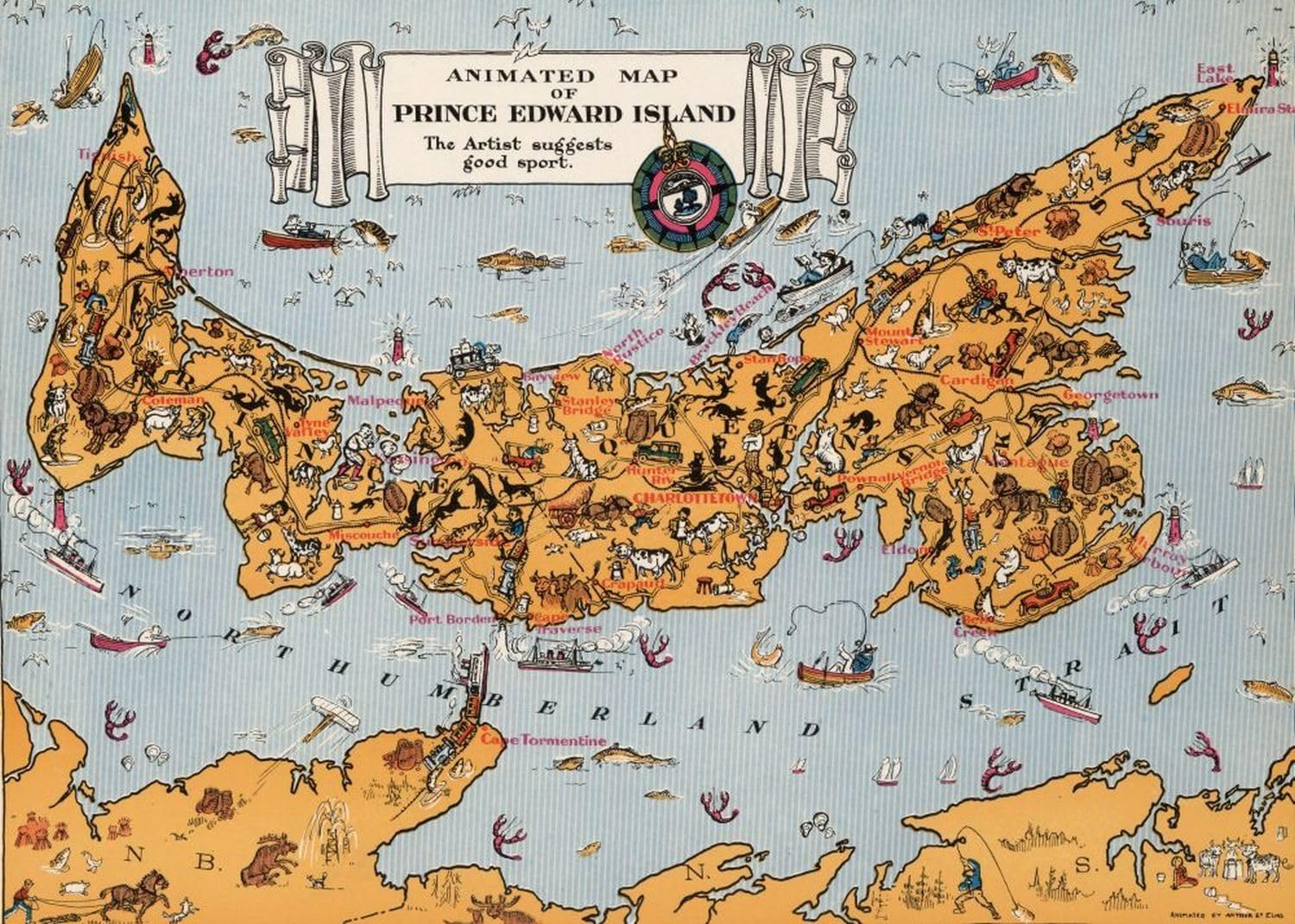 1929 Map of Prince Edward Island  Rompecabezas de 1000 piezas para adultos  Regalos de cumpleaños  Actividad divertida en interiores  Hecho a mano