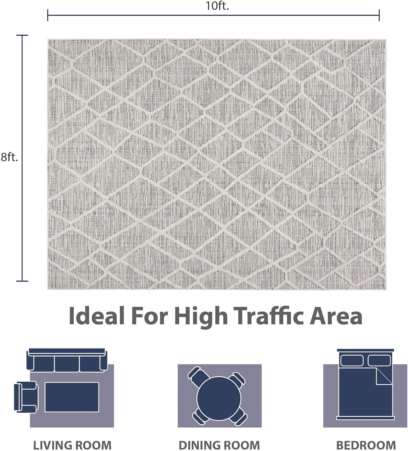 Madison Park Ashley – Alfombras turcas tejidas para sala de estar, comedor interior, decoración moderna del hogar, alfombras ultrasuaves para