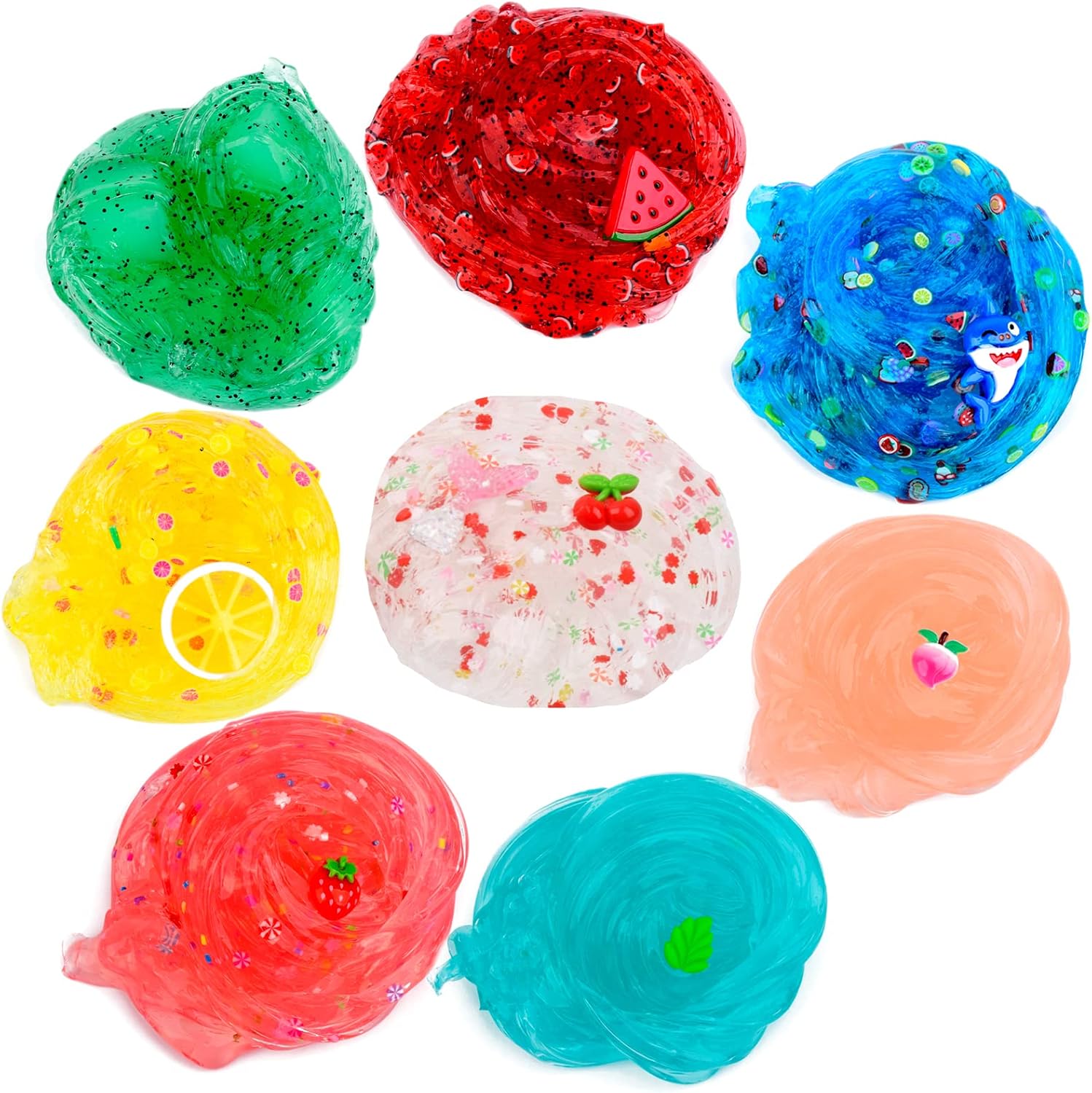 Paquete de 8 slime transparente, juego de limo transparente para niños, regalos de fiesta, juguetes de Navidad, paquete de limo transparente