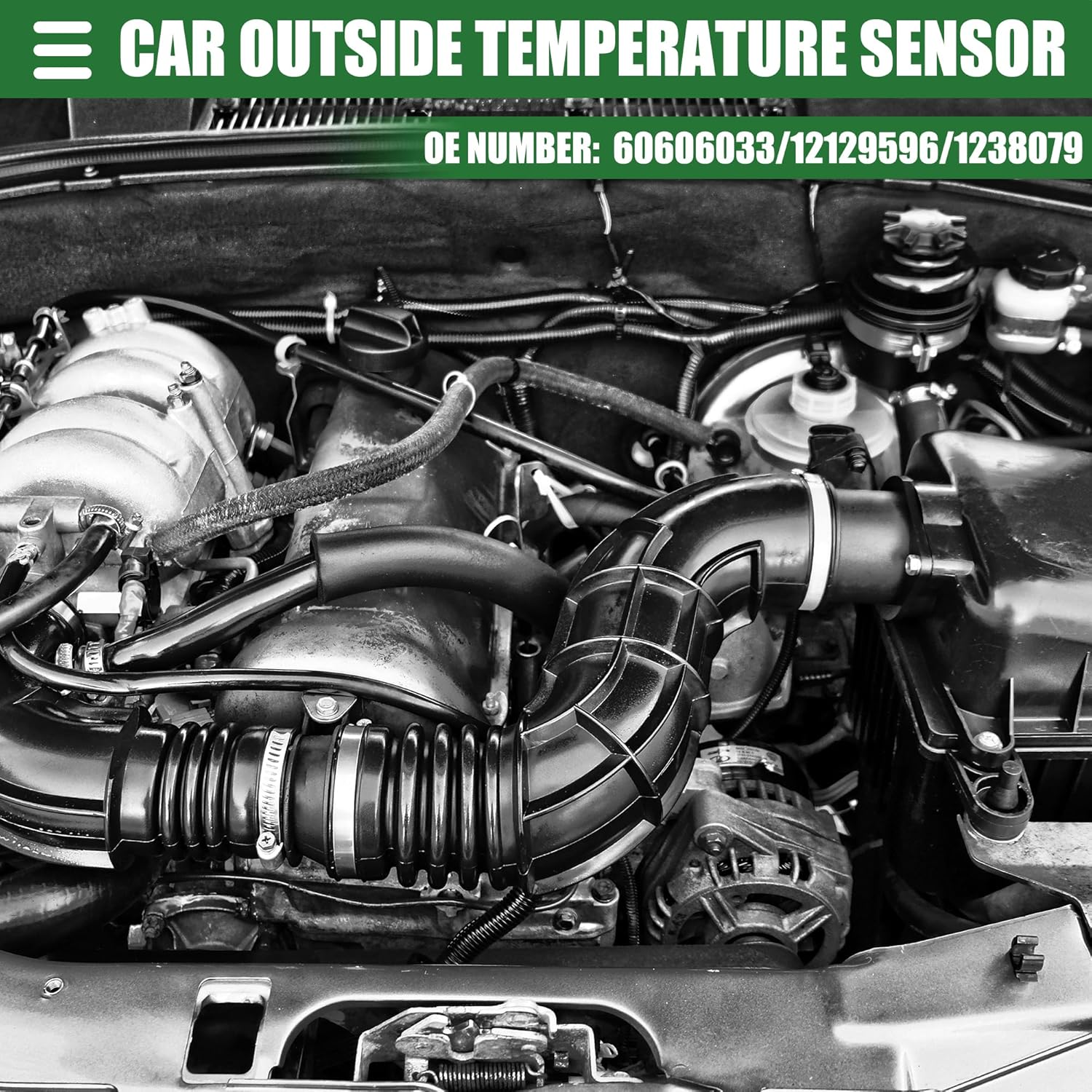 Motoforti Sensor de temperatura de admisión de aire, sensor de temperatura de carga de aire, para Chevrolet Cruze 2009-2016, plástico,