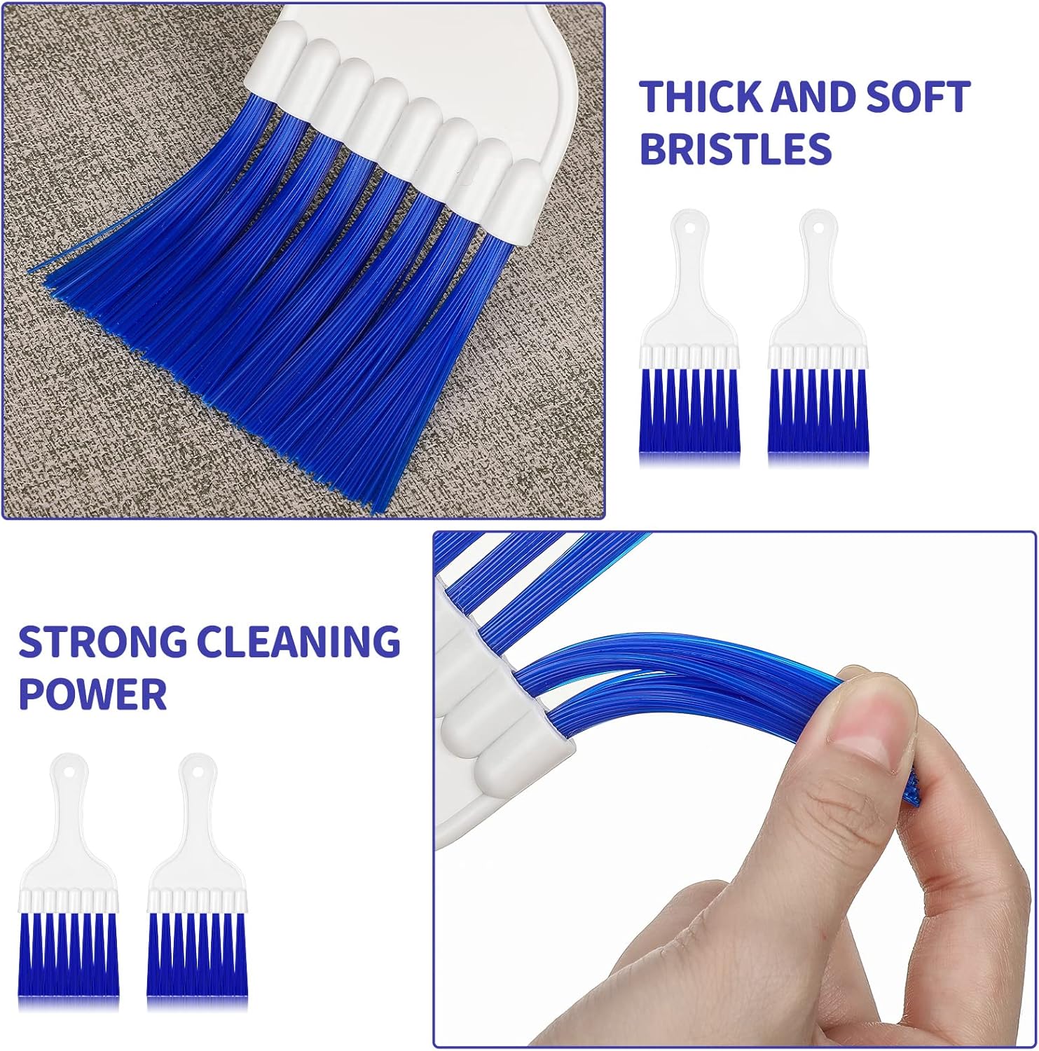 Paquete de 4 cepillos de limpieza de condensador de aire acondicionado, cepillo de bobina de refrigerador, cepillo limpiador de bobina HVAC, cepillo
