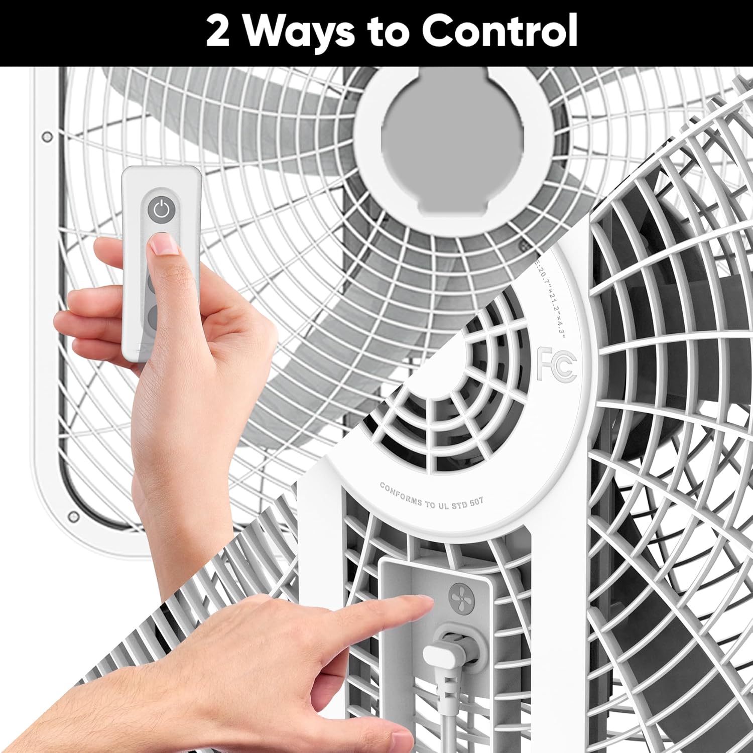 Aspen Ventilador de ventana de 20 pulgadas con control remoto, 3 velocidades de alto rendimiento y más de 2000 CFM de flujo de aire superior,
