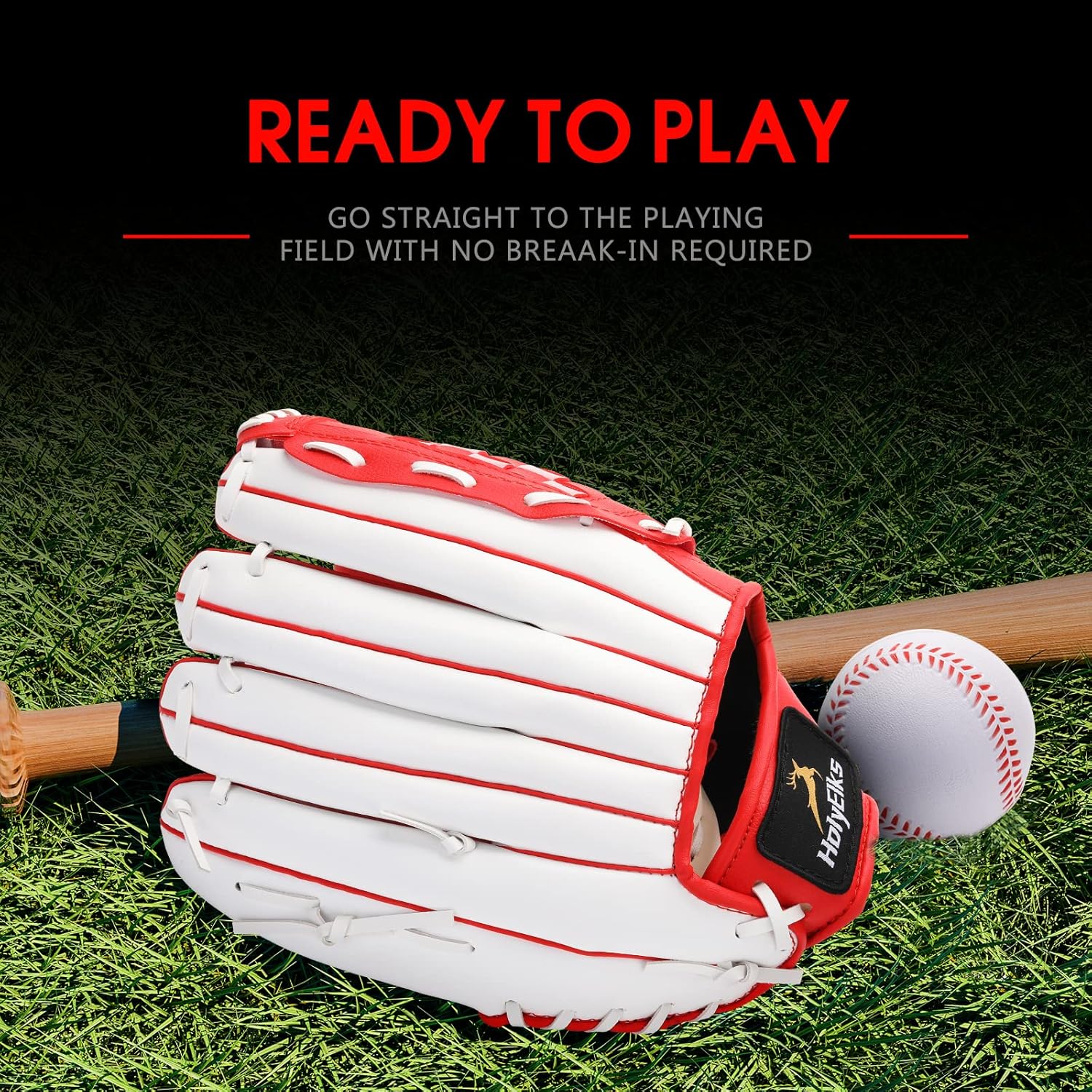 Guante de béisbol, guante de béisbol y sóftbol, diseño ergonómico, guante de béisbol cómodo y duradero para niños, jóvenes y principiantes