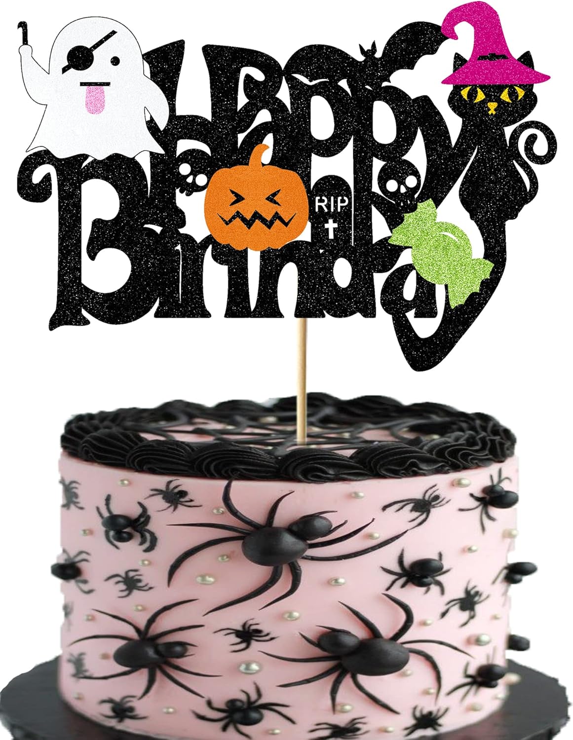 Finestore168 – Decoración para pastel de cumpleaños de Halloween, calabaza, fantasma, caramelo, decoración de Halloween, suministros de fiesta de