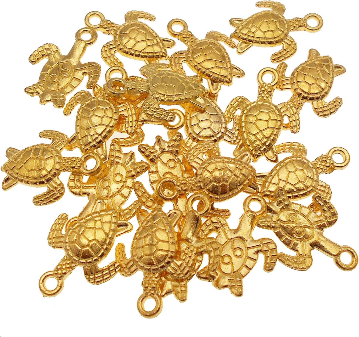100 piezas de aleación de metal mini tortuga marina pulsera encanto tortuga oro pendiente colgante collar colgante DIY joyería fabricación arte