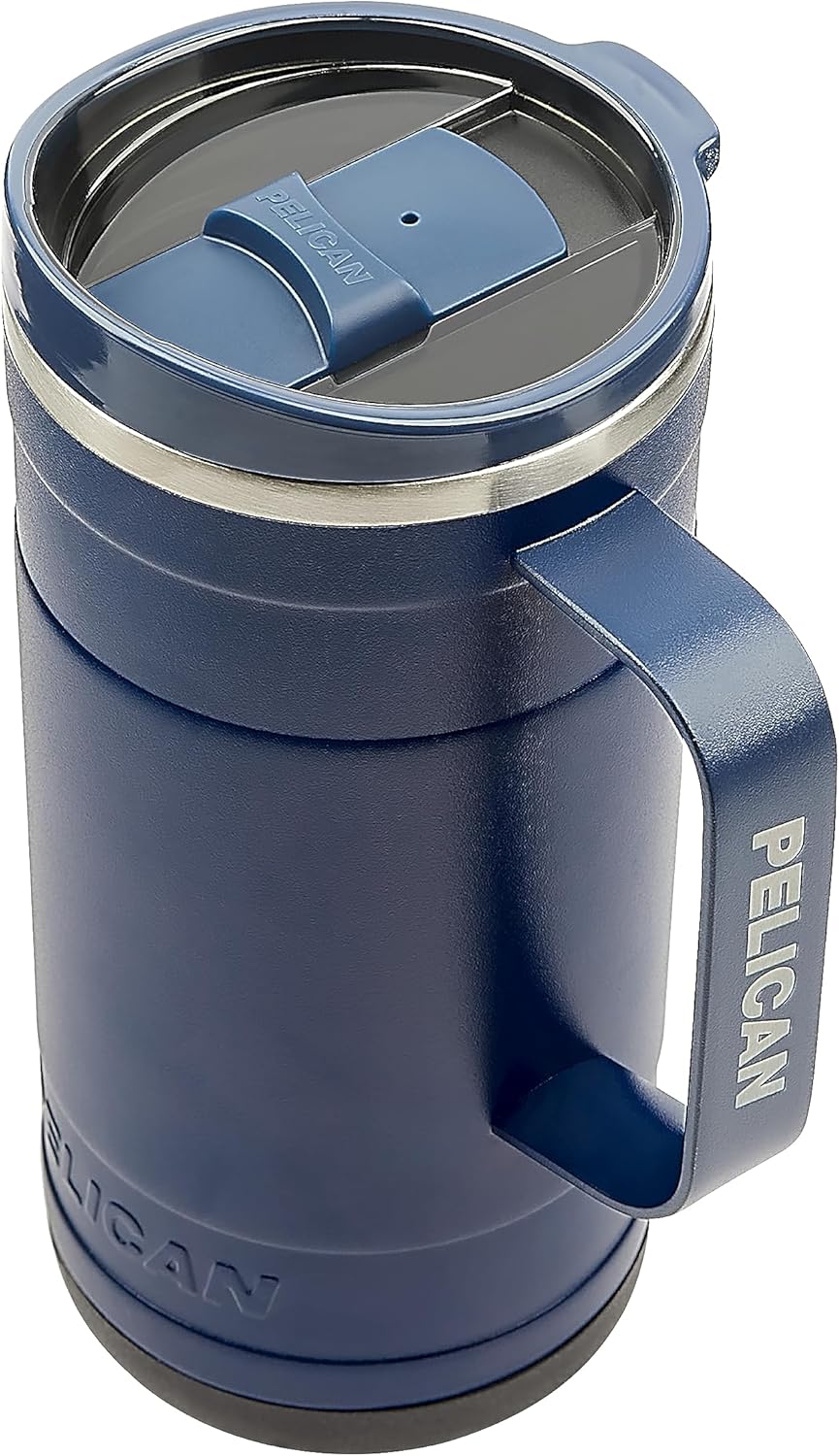 Pelican Hydration Pelican Ridge – Vaso aislado al vacío de 18 onzas, acero inoxidable reciclado de doble pared de viaje con doble tapa, taza de café
