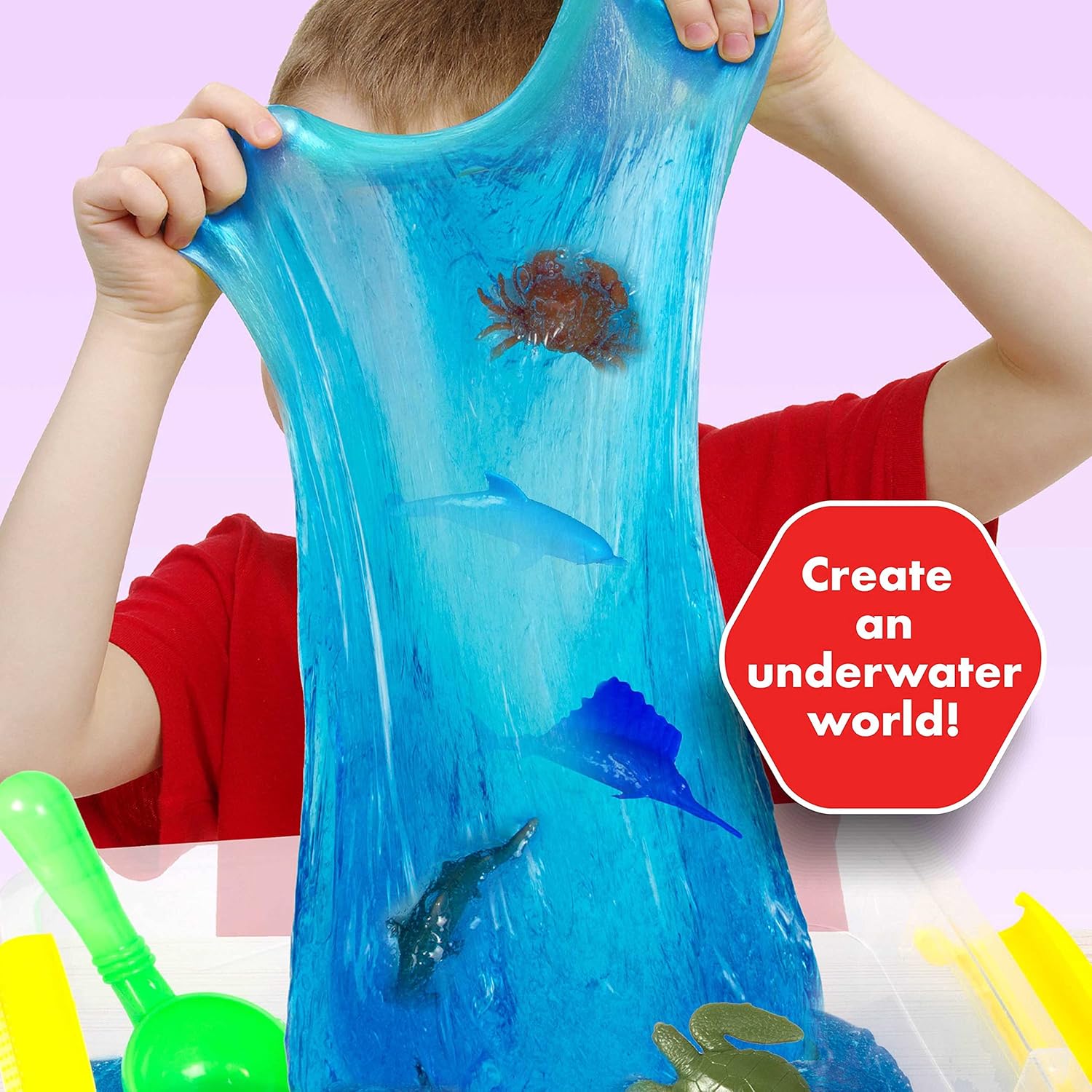Be Amazing Toys Sense & Grow – Contenedor sensorial de slime de vida marina