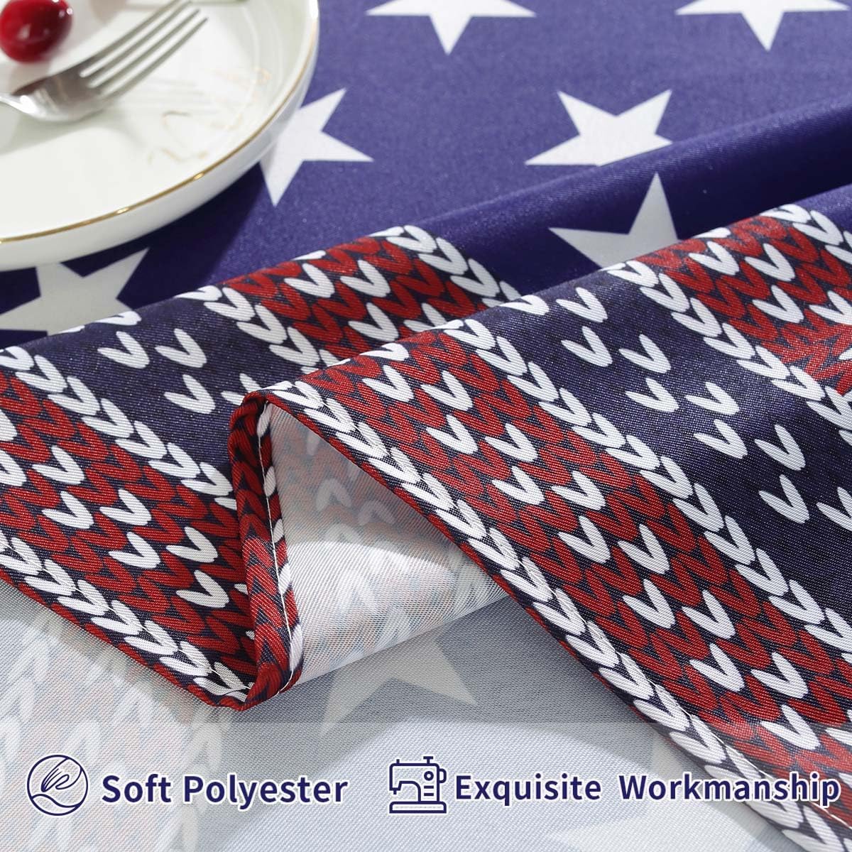 SASTYBALE Mantel rectangular para el 4 de julio, 60 x 120 pulgadas, bandera de Estados Unidos, Día de la Independencia, patriótico, tela de