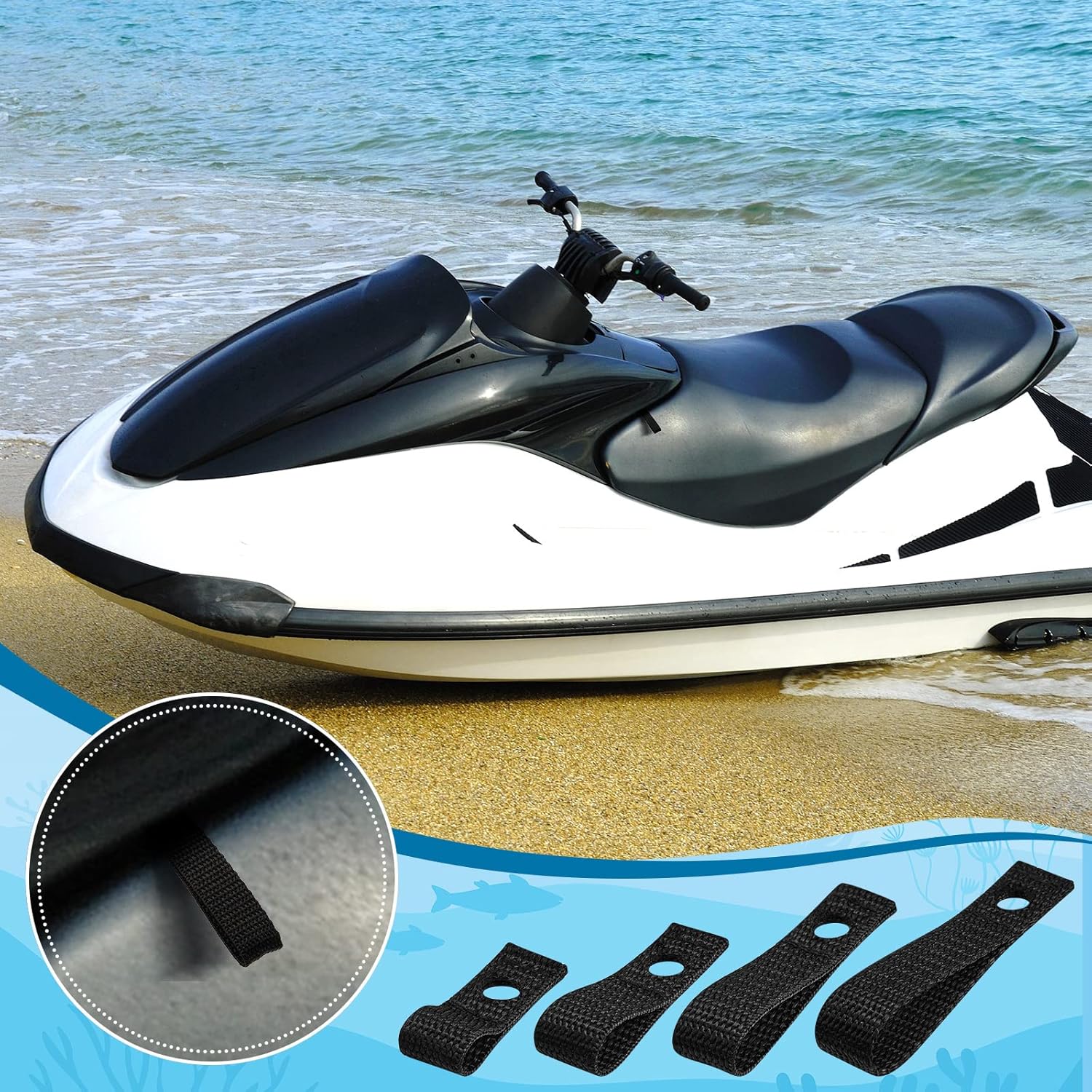 24 correas de amarre para kayak, correas de nailon rápidas y seguras, correas de amarre para el capó, correa de anclaje para kayak, 1.8, 2.3, 2.8,