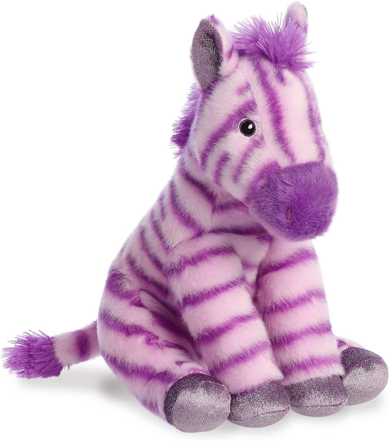 Aurora Huggable Destination Nation Zebra – Animal de peluche – Exploración global – Diversión de aprendizaje – Púrpura 12 pulgadas