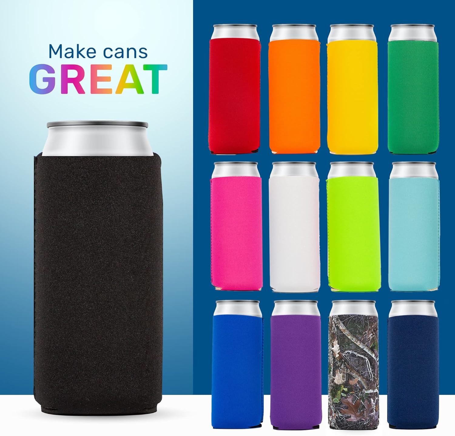 QualityPerfection – Fundas delgadas para enfriar latas, bebidas energizantes, cervezas. de 12 onzas, de neopreno, para latas de RedBull, Spiked