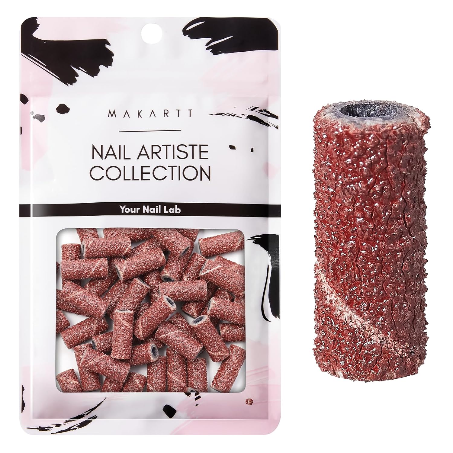 Makartt Bandas de lijado para taladro de uñas, 100 unidades de diseño mejorado 2023 pequeñas limas de lijado de uñas para brocas de mandril de 0.118