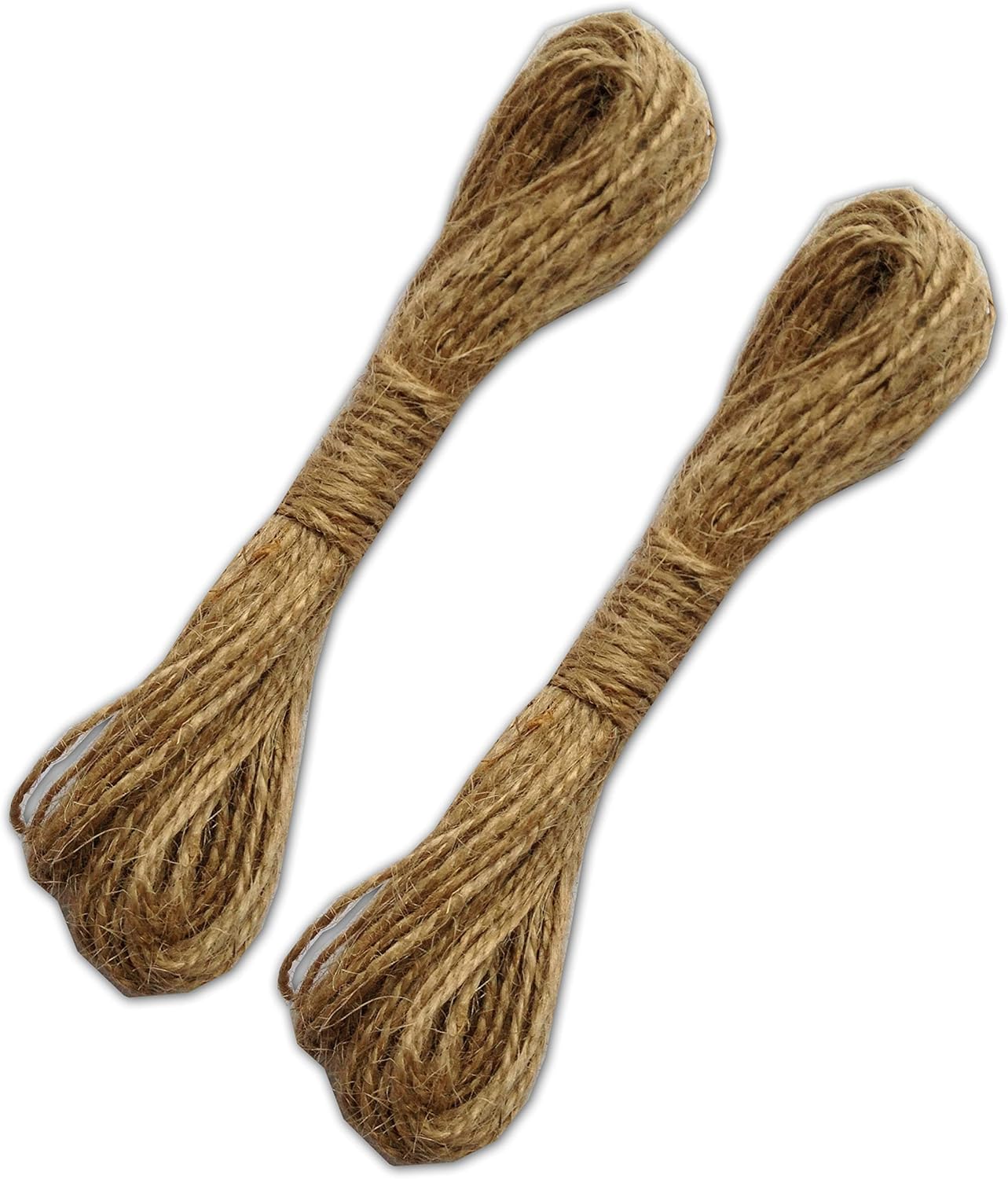 LWR CRAFTS Cordón de yute de 0.059 in, 45 piespaquete (paquete de 2) (natural)