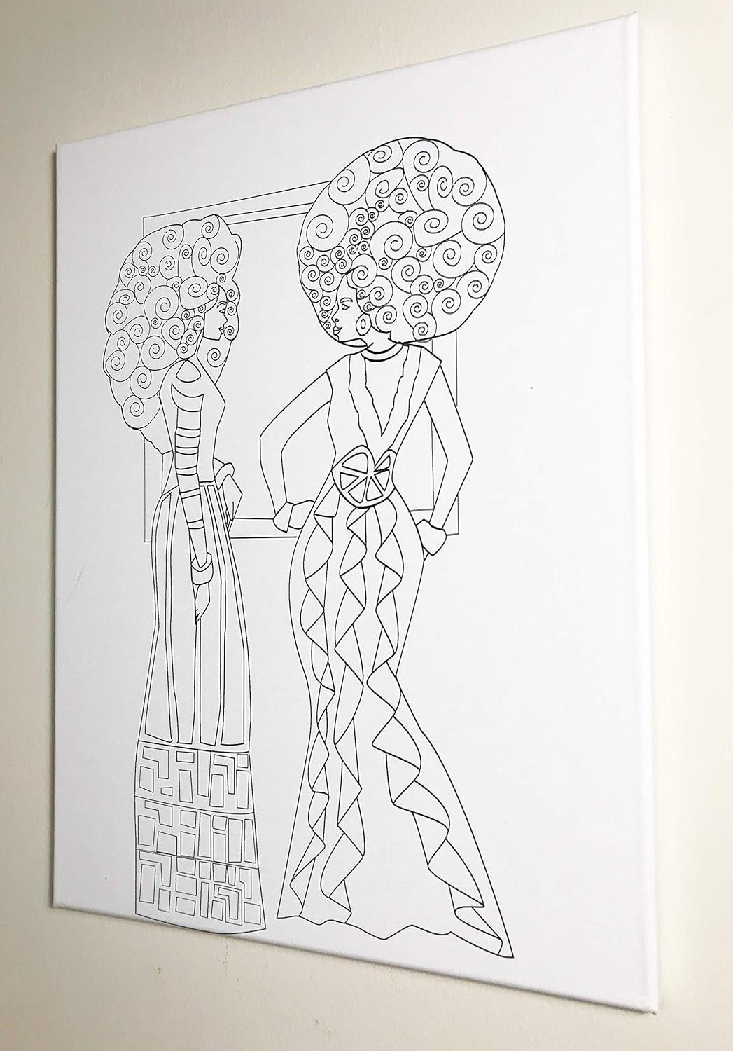 DIY Afro Ladies DIY Paint and Sip Canvas  African Queens Acrylic Painting Set