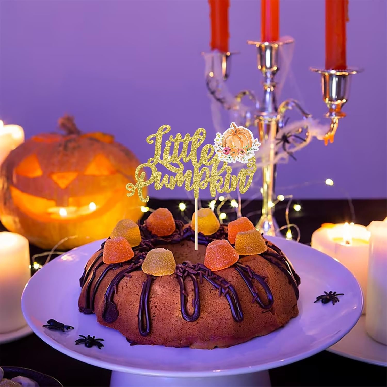1 paquete de decoración de pastel de calabaza para baby shower, decoración de pastel de cosecha de otoño, temática de calabaza, Acción de Gracias,