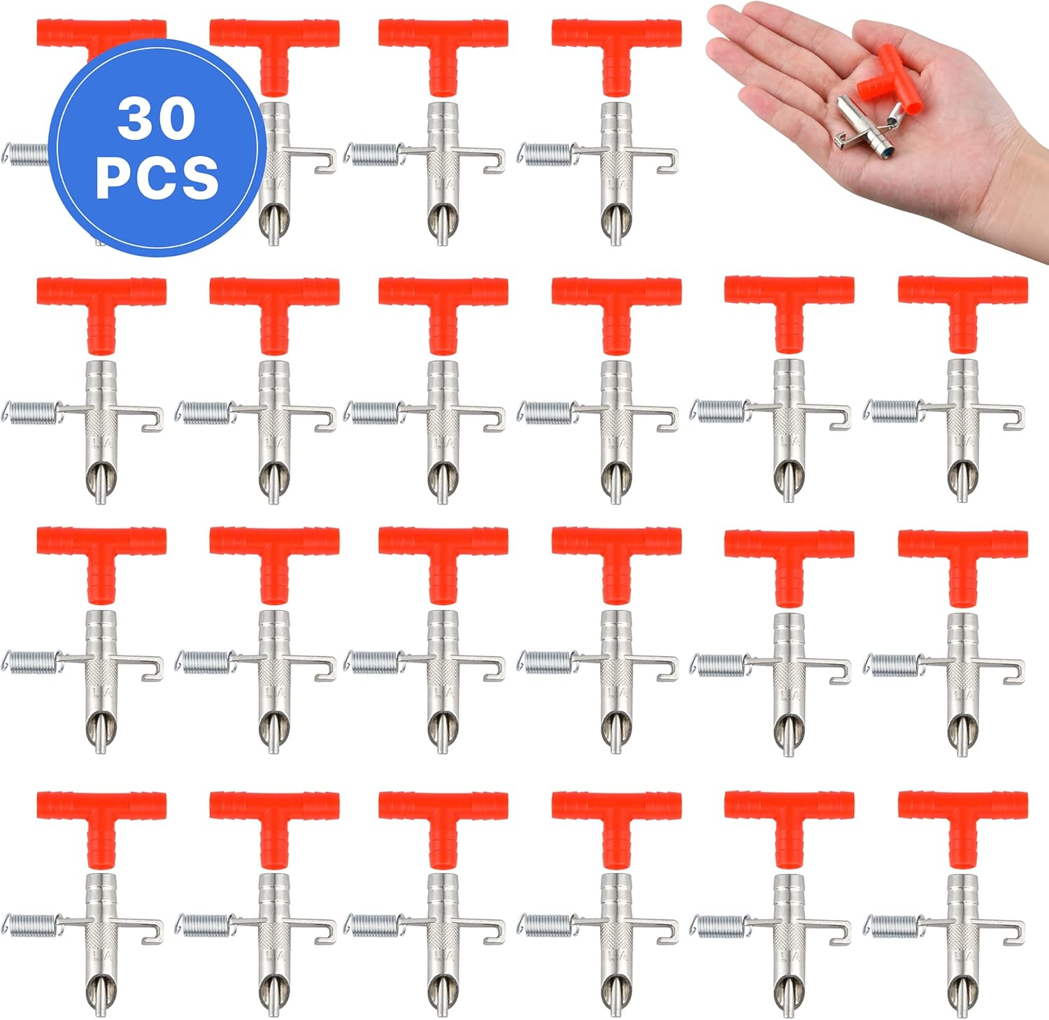 30 pezones automáticos de agua para conejos, pezones de agua extraíbles de acero inoxidable para conejo, conejo, cobaya, hurón, sistema de riego de