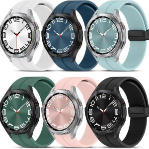 AOKOEE Paquete de 6 bandas magnéticas compatibles con Galaxy Watch 6 de 1.575 pulgadas, 1.732 pulgadas, Galaxy Watch 6 Classic de 1.732 pulgadas, AOKOEE Paquete de 6 bandas magnéticas compatibles con Galaxy Watch 6 de 1.575 pulgadas, 1.732 pulgadas, Galaxy Watch 6 Classic de 1.732 pulgadas,