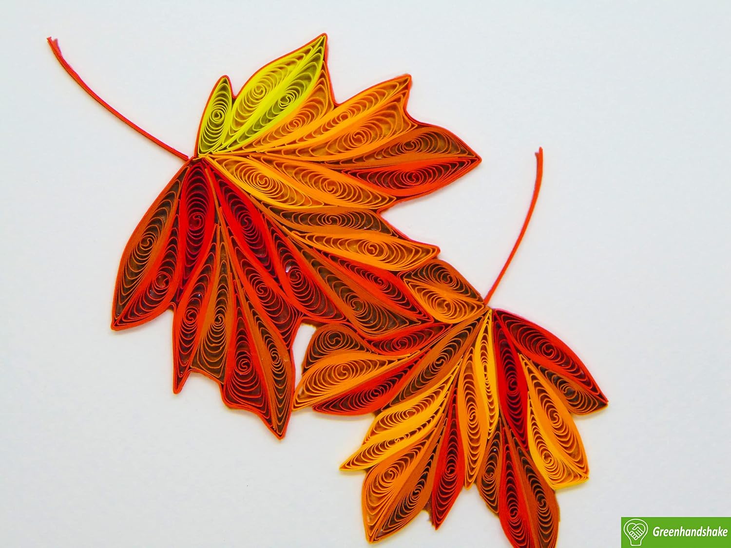 GREENHANDSHAKE Hoja de arce otoñal, tarjeta de felicitación artística quilling para cumpleaños, día de San Valentín, día de la madre, aniversario,