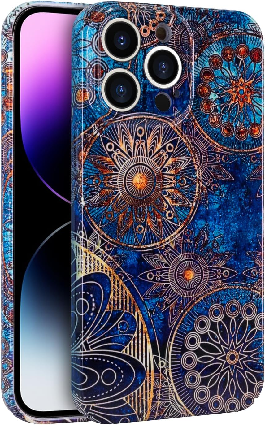 Funda de teléfono para iPhone 14 Pro Max, funda ligera de mandala bohemia para PC, protección contra caídas, funda bohemia para teléfono, soporte