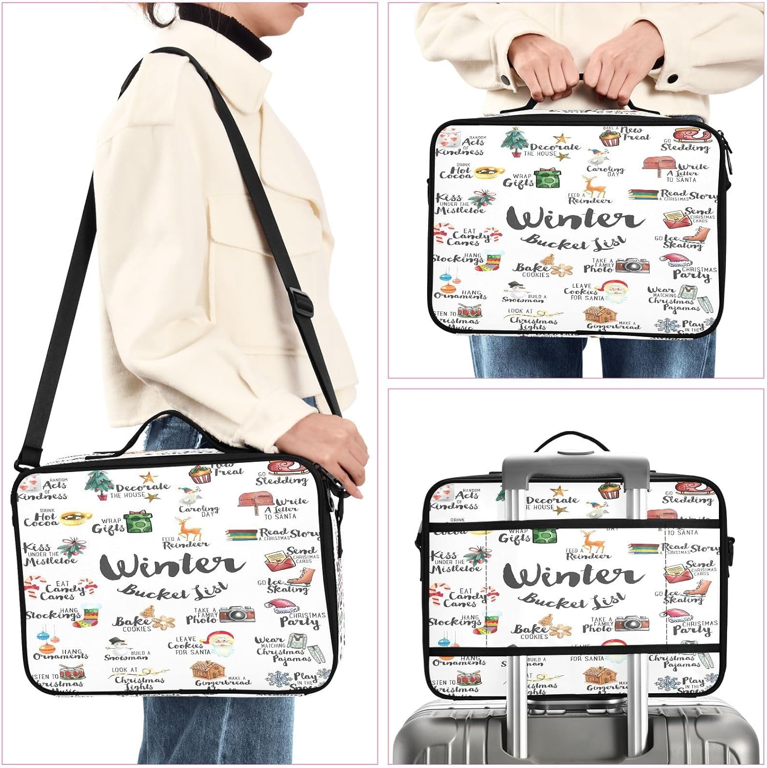 Bolsa de maquillaje de invierno, bolsa de maquillaje grande para cosméticos, tamaño de viaje, bolsa de maquillaje, bolsa de maquillaje de viaje,