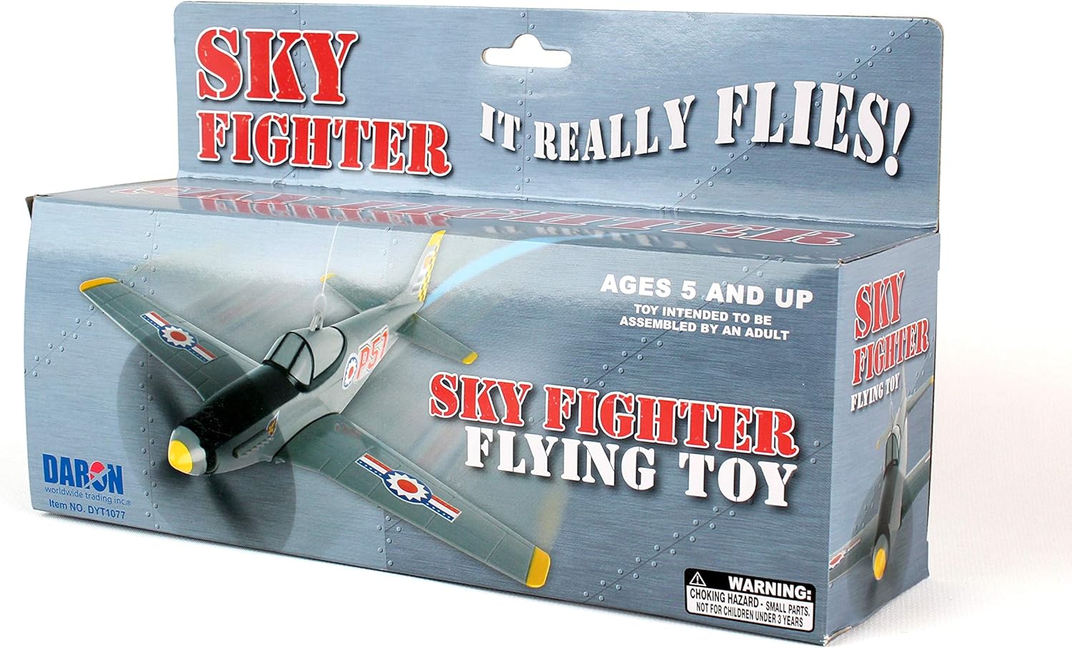 Daron Sky Fighter – Juguete volador con cuerda, color gris