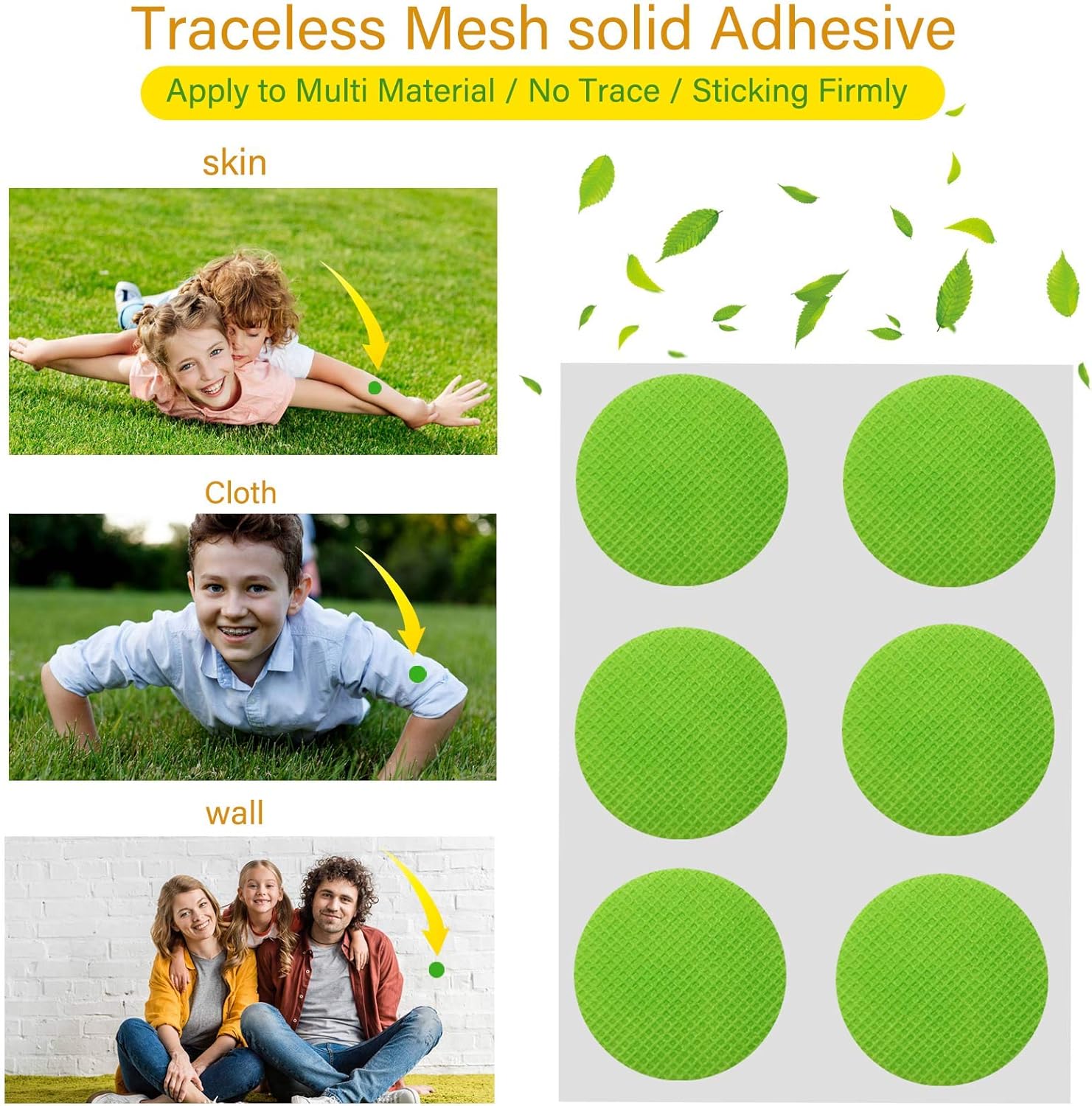 SCENTPELLENT Paquete de 96 calcomanías de parches de mosquitos para niños y adultos, viajes al aire libre e interior, ingredientes naturales a base