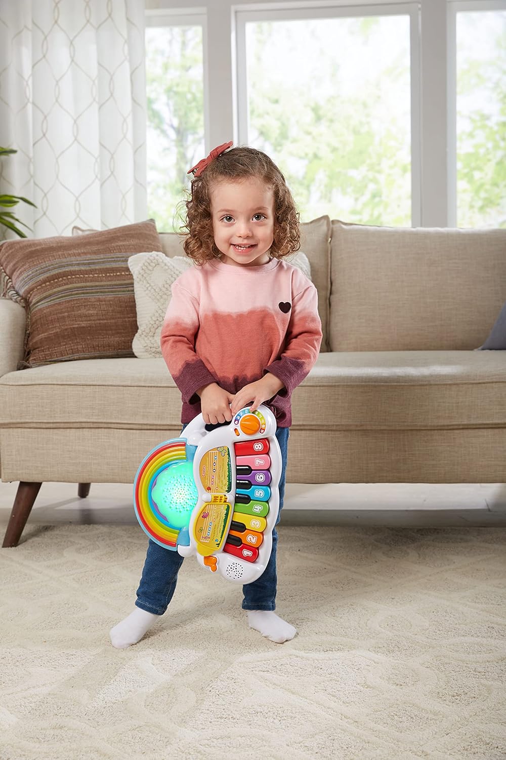 LeapFrog Learn & Groove – Piano de luces arcoíris, juguete musical para bebé con sonidos, colores y números, juegos de aprendizaje en inglés y
