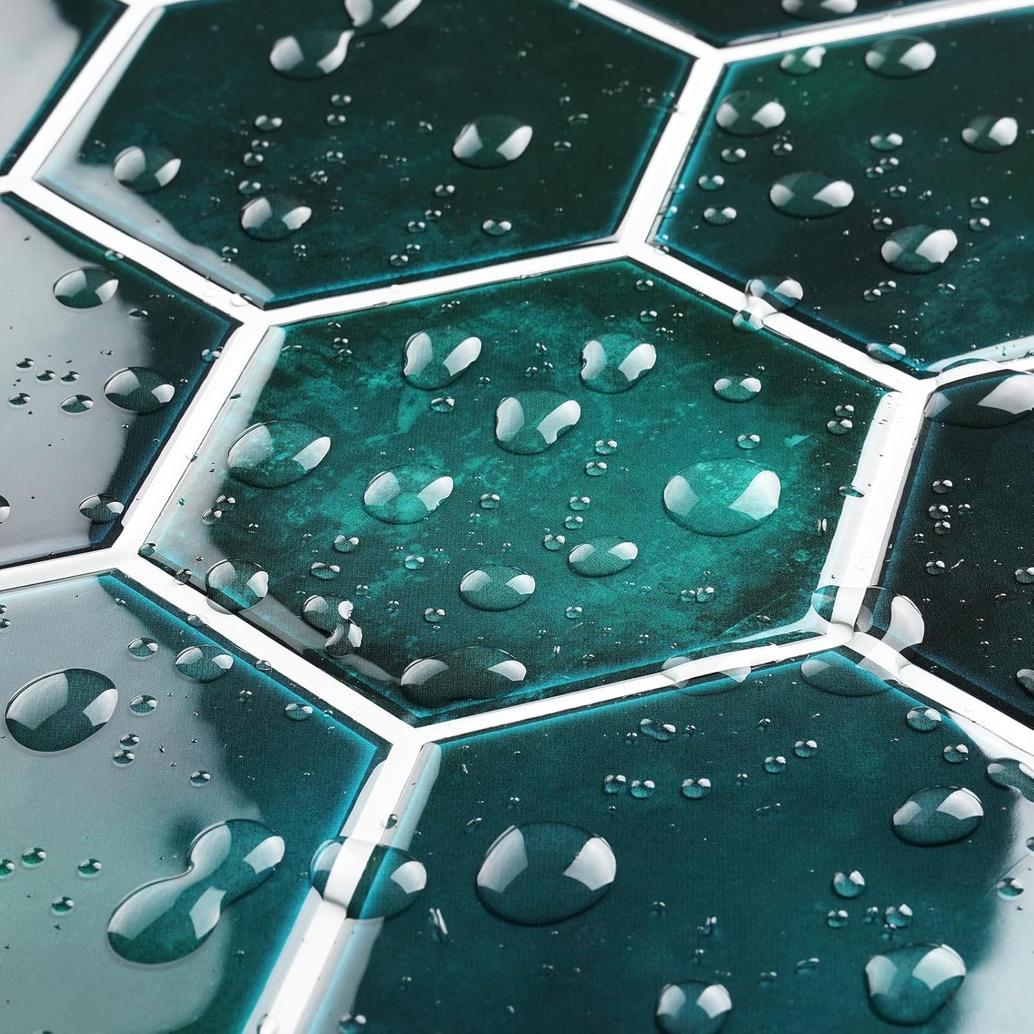FunStick 15 azulejos de azulejos de color verde esmeralda, despegar y pegar, para cocina, baño, 12 x 12 pulgadas, hexagonales, para salpicaduras,