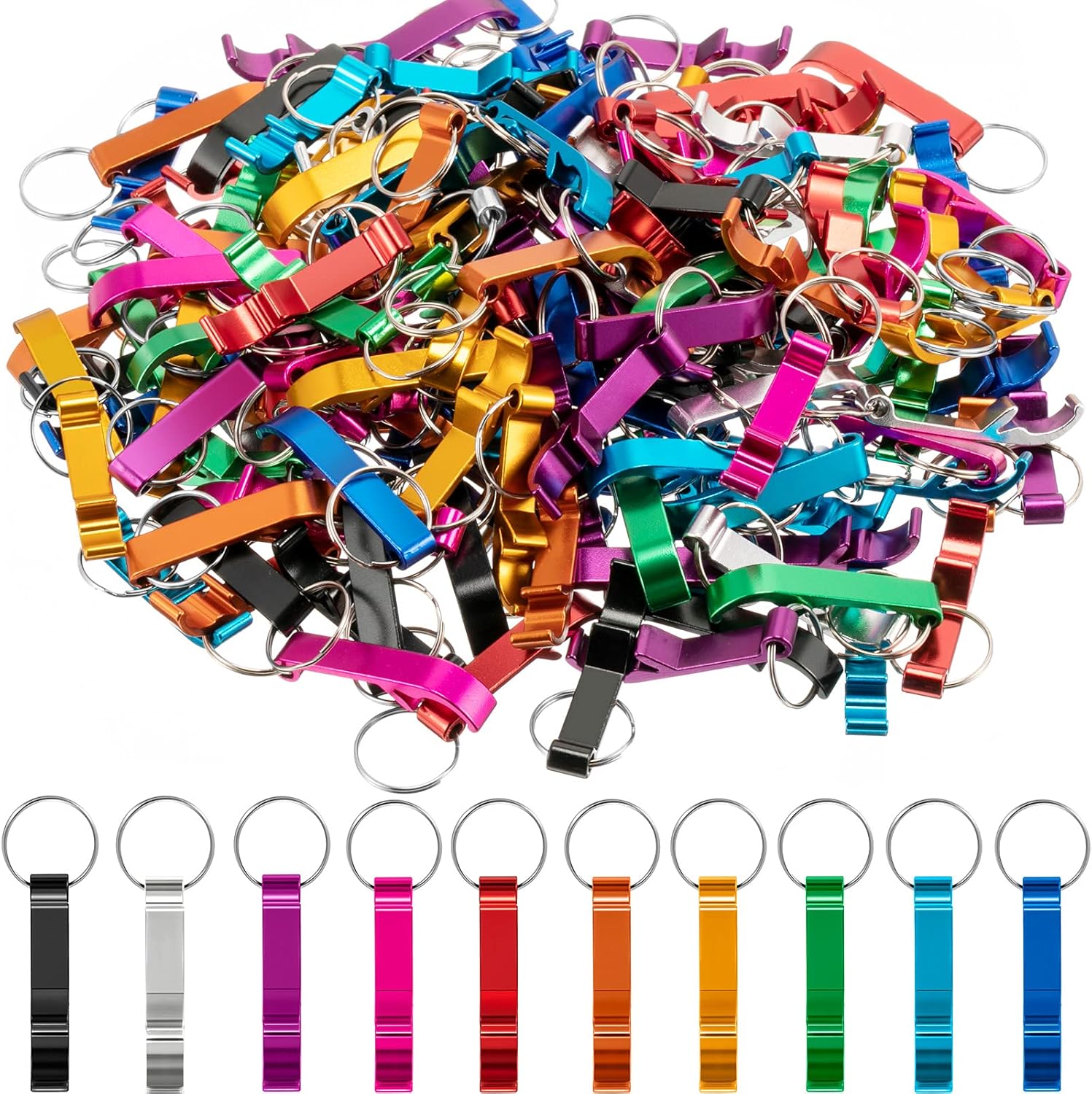 150 piezas de aluminio para abrebotellas con garra, llavero de bolsillo para abrebotellas de cerveza, llavero pequeño para bodas, fiestas, hoteles,