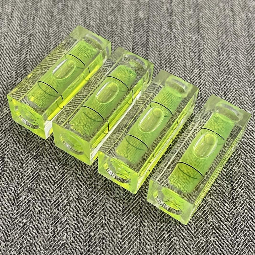 4 unids de alta precisión mini nivel burbuja 1.575×0.591×0.591 in pequeños niveles de burbuja burbuja burbuja única línea horizontal herramientas de
