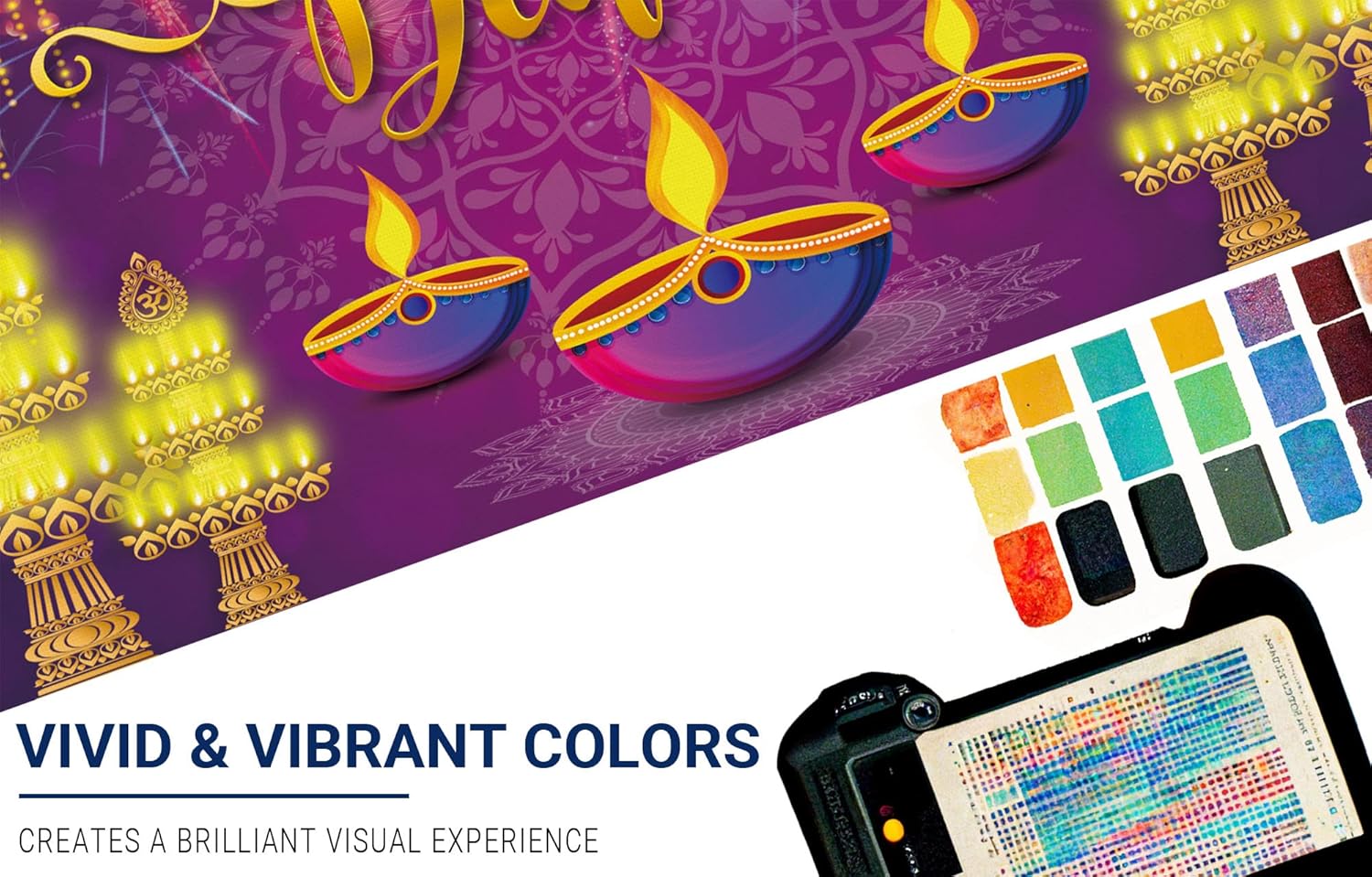 Allenjoy Fondo de festival de Happy Diwali morado para fotografía, fotos, suministros de fiesta hindú Deepavali, decoración de pared para el hogar,